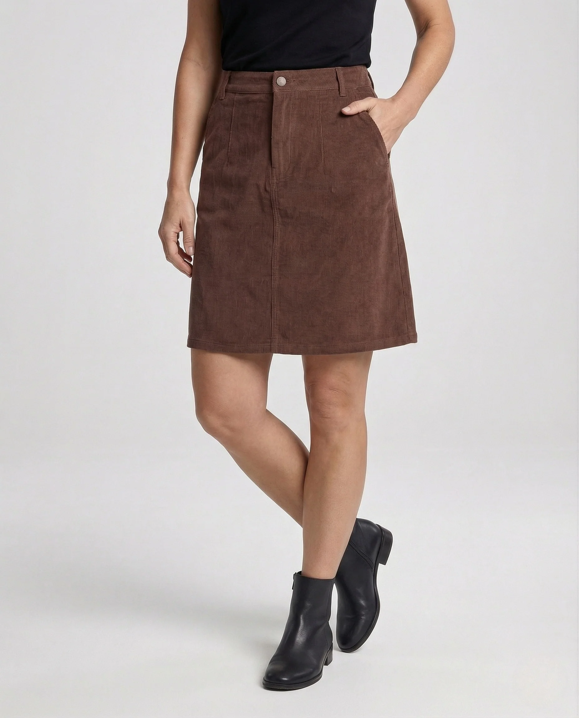 Damen Cord A-Linien Rock - Image 3