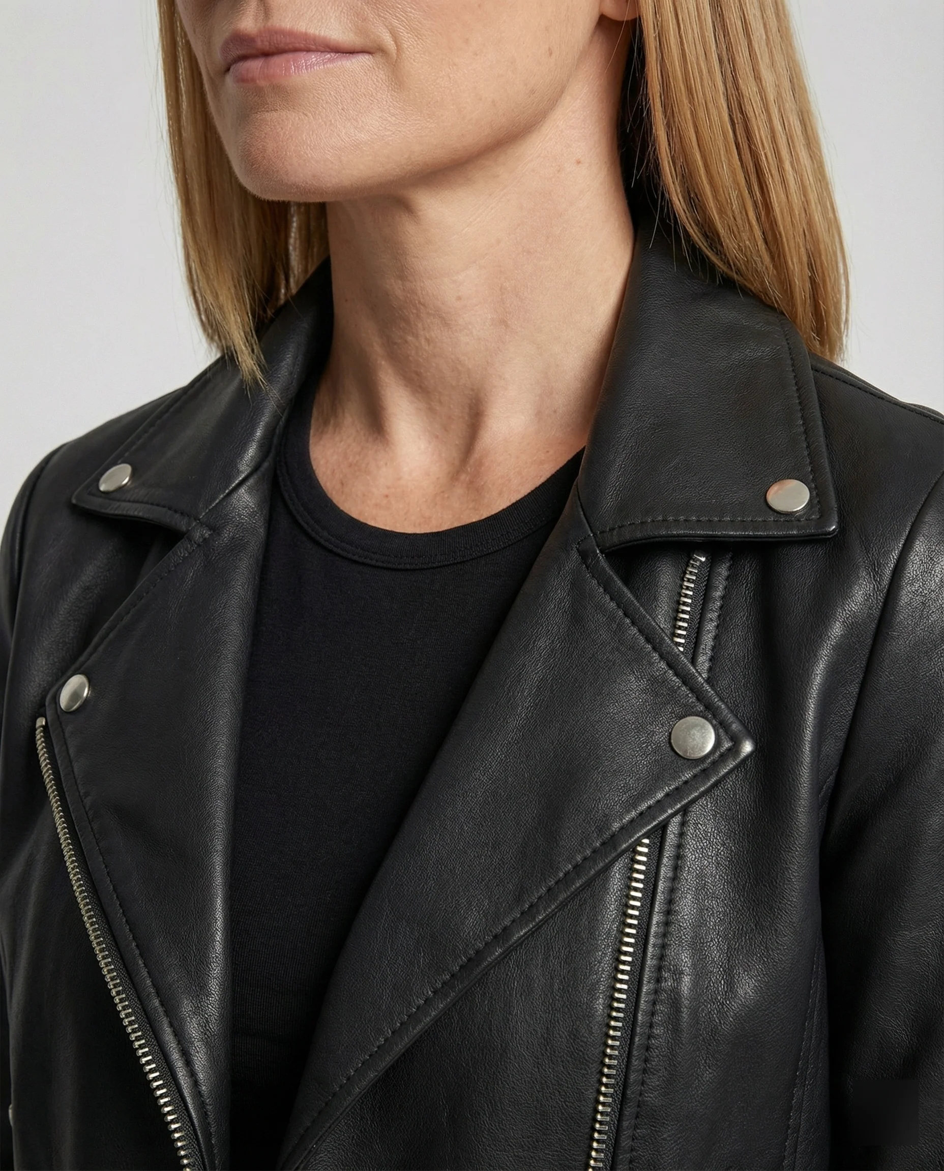 Freizeitkleidung Damen Bikerjacke Kunstleder - Image 3