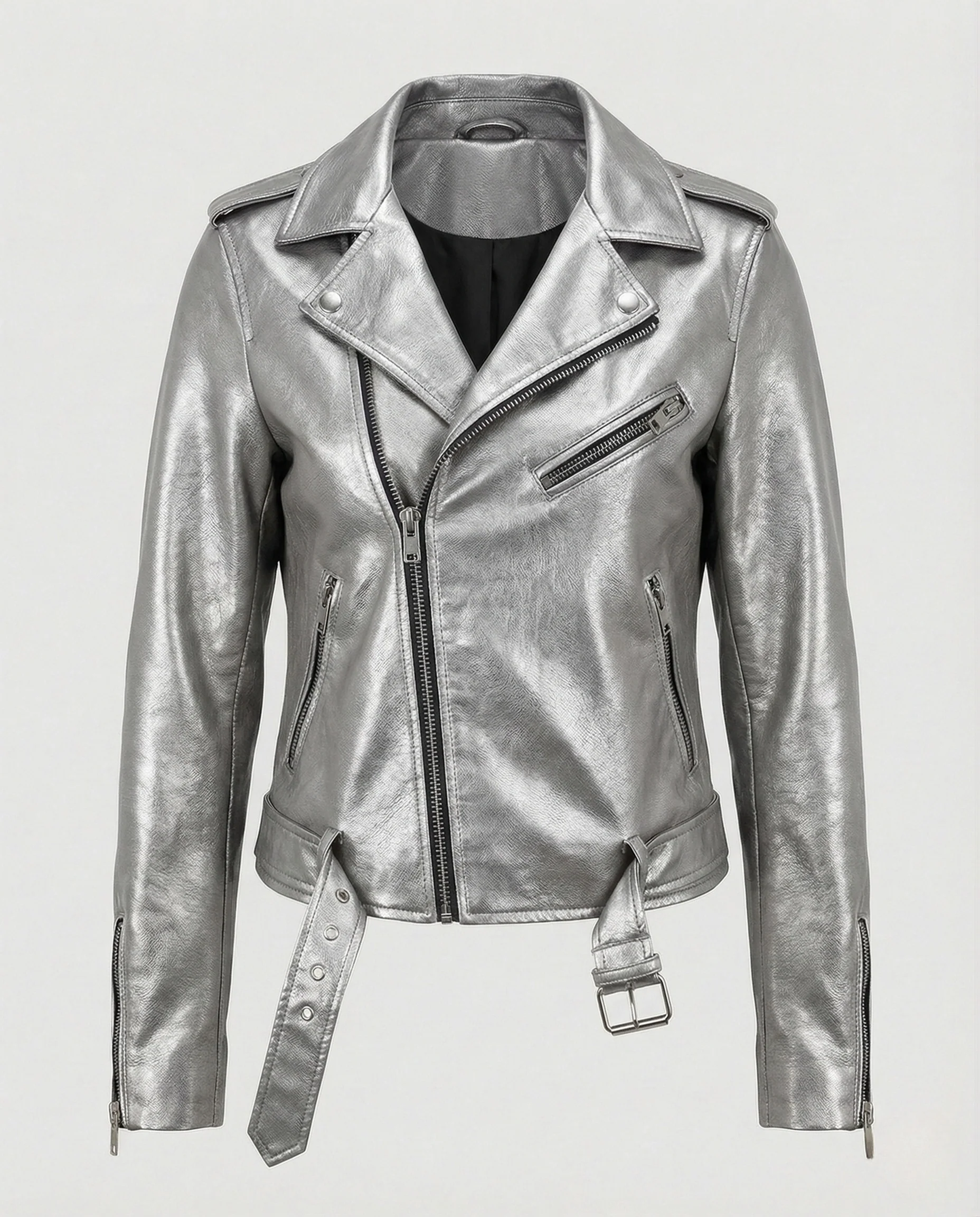 Damen Bikerjacke mit Taillengürtel - Image 13