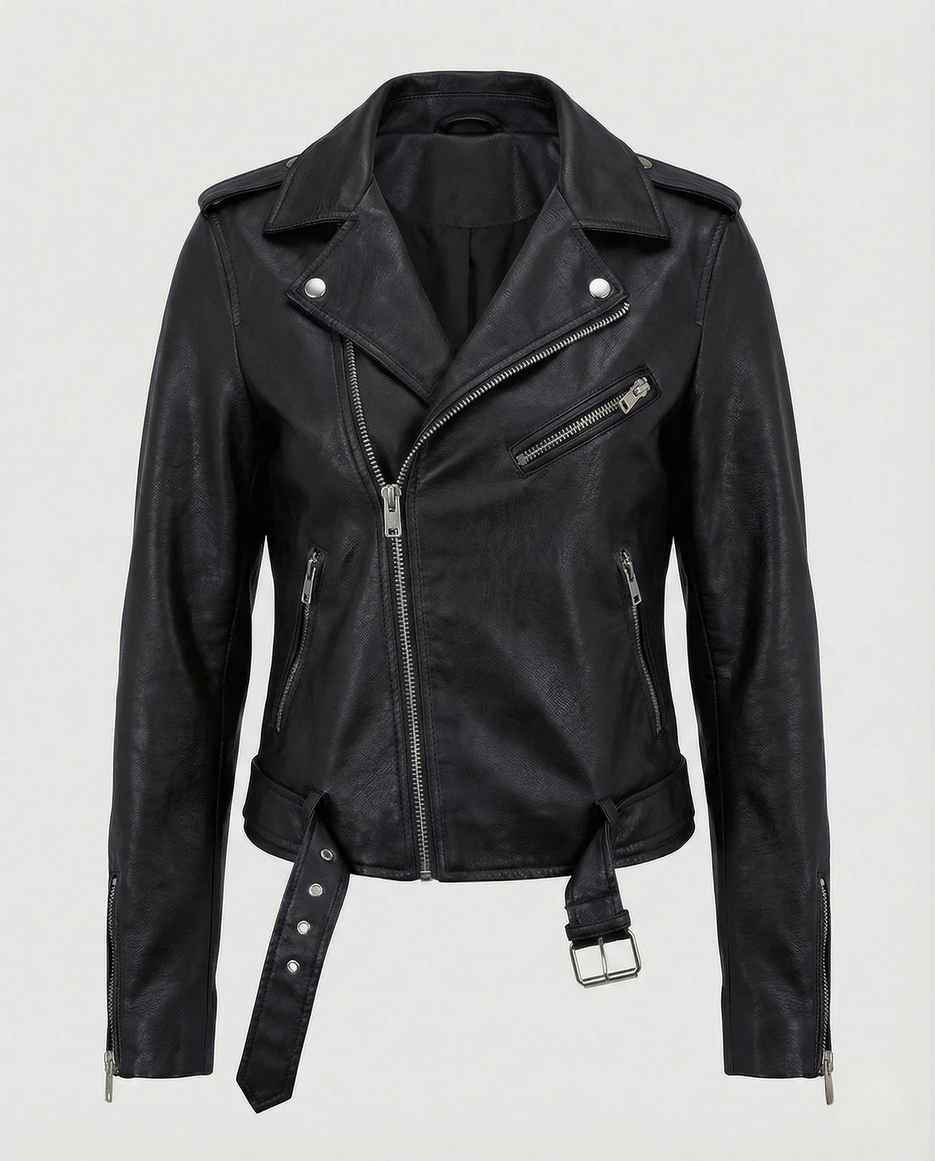 Damen Bikerjacke mit Taillengürtel - Image 8