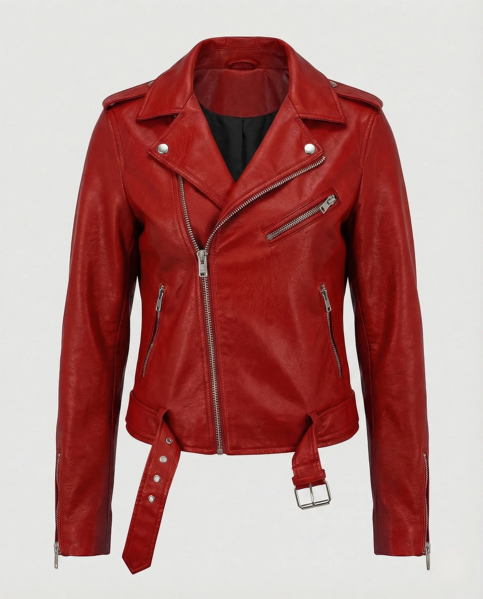 Damen Bikerjacke mit Taillengürtel - Image 9