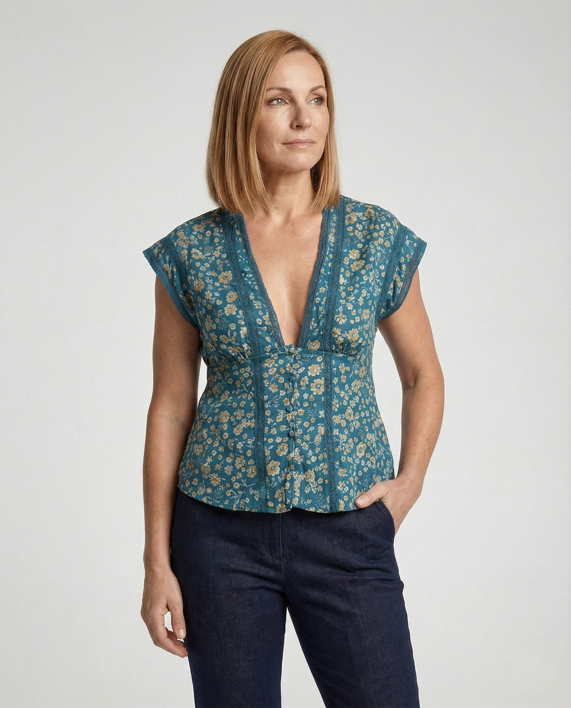 Bluse Damen Corsagen Stil - Image 2