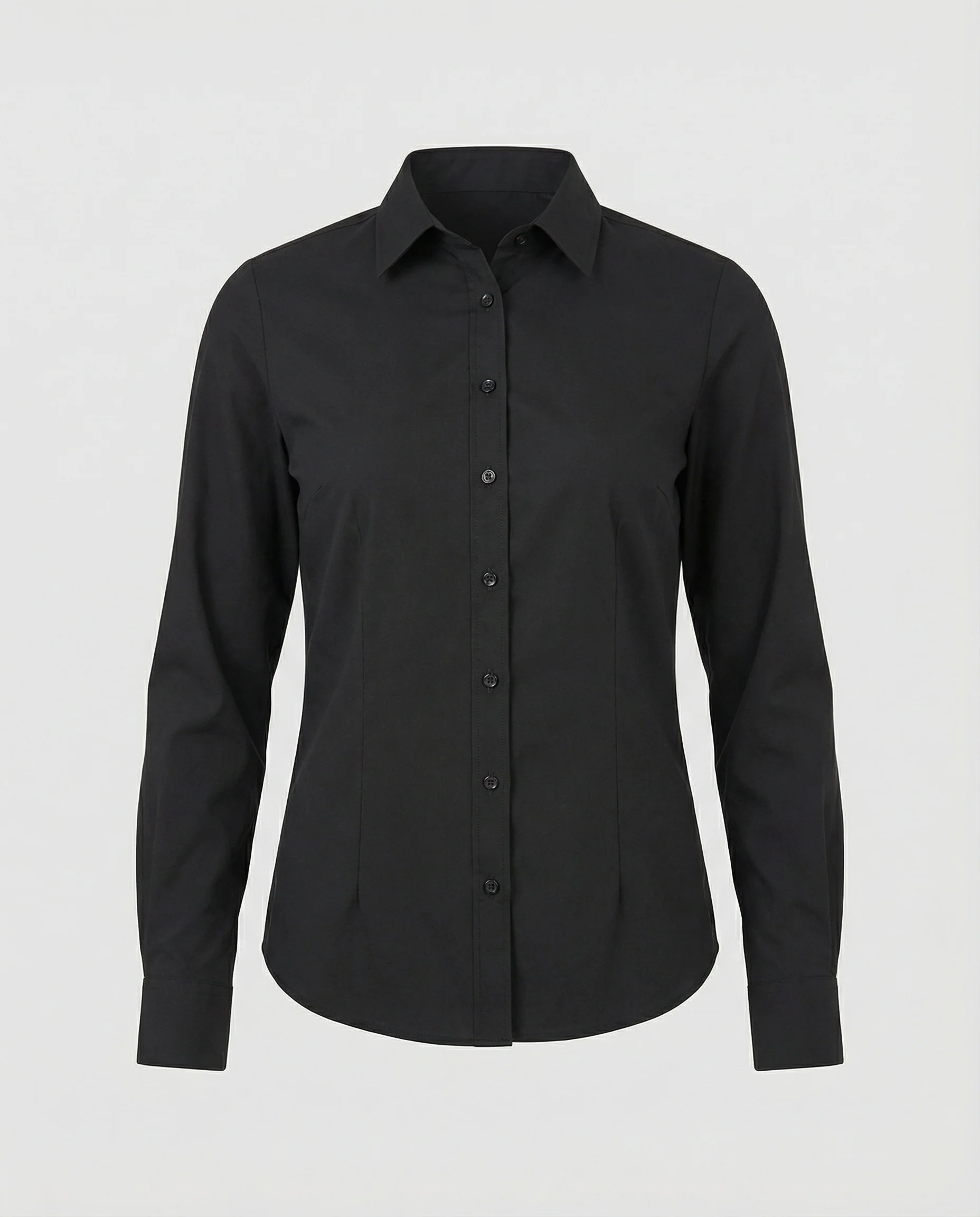 Taillierte Hemdbluse Damen mit Kentkragen - Image 5