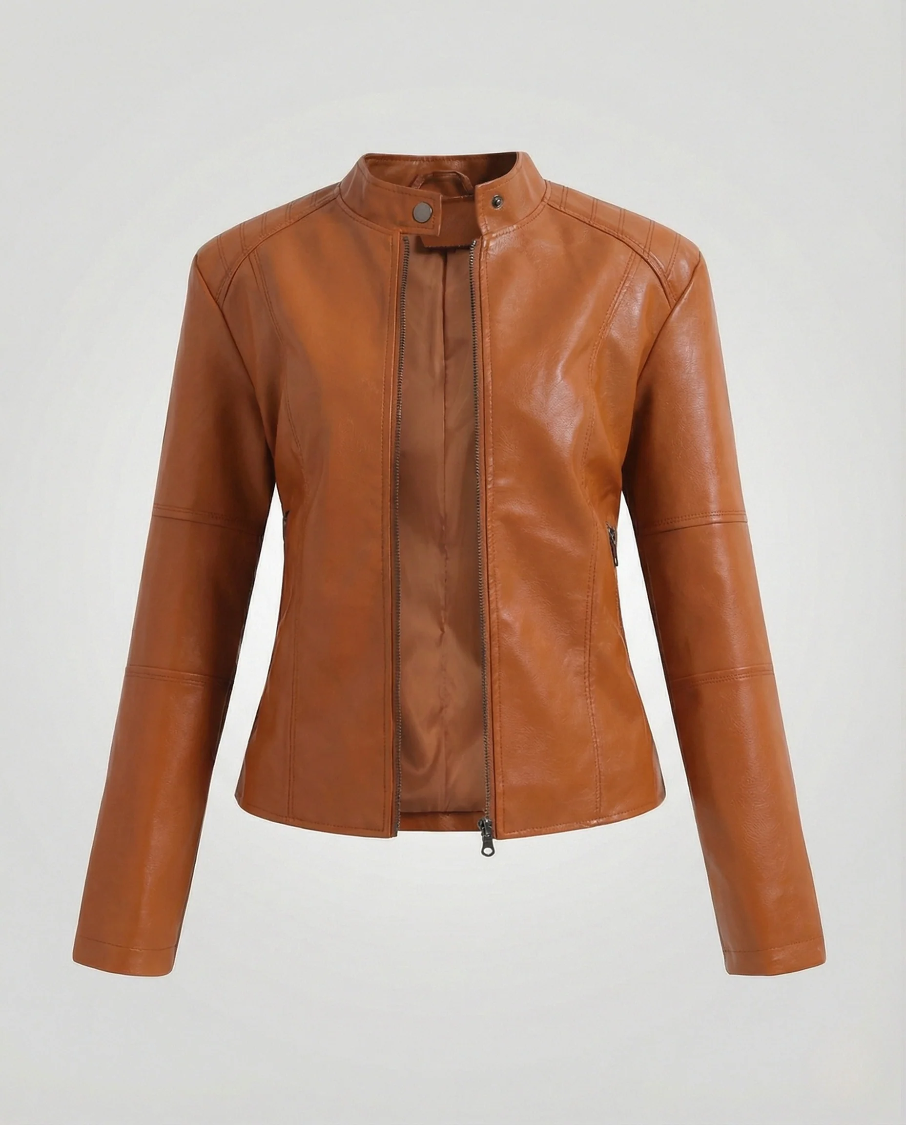 Damen Jacke Lederoptik tailliert - Image 11