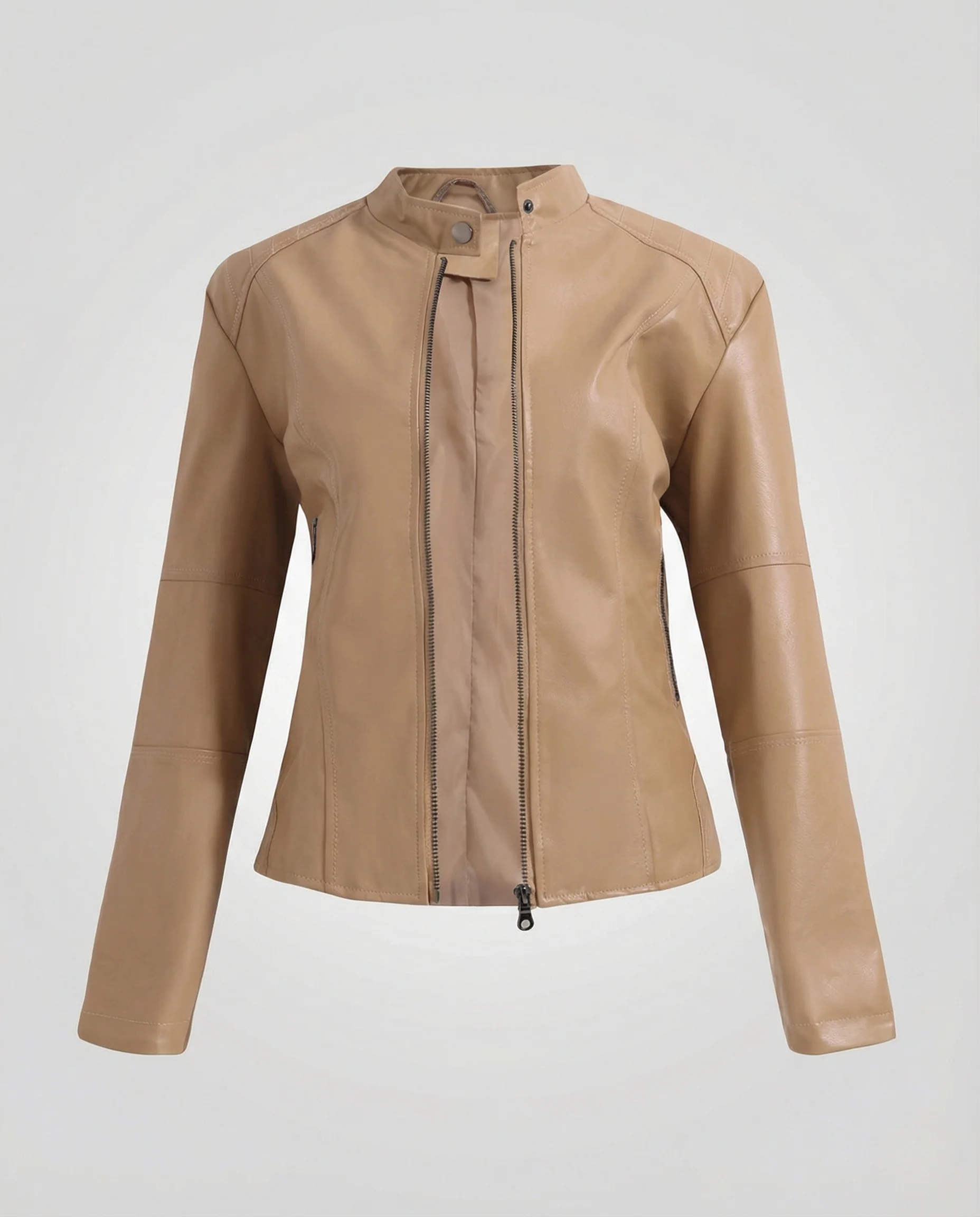 Damen Jacke Lederoptik tailliert - Image 5