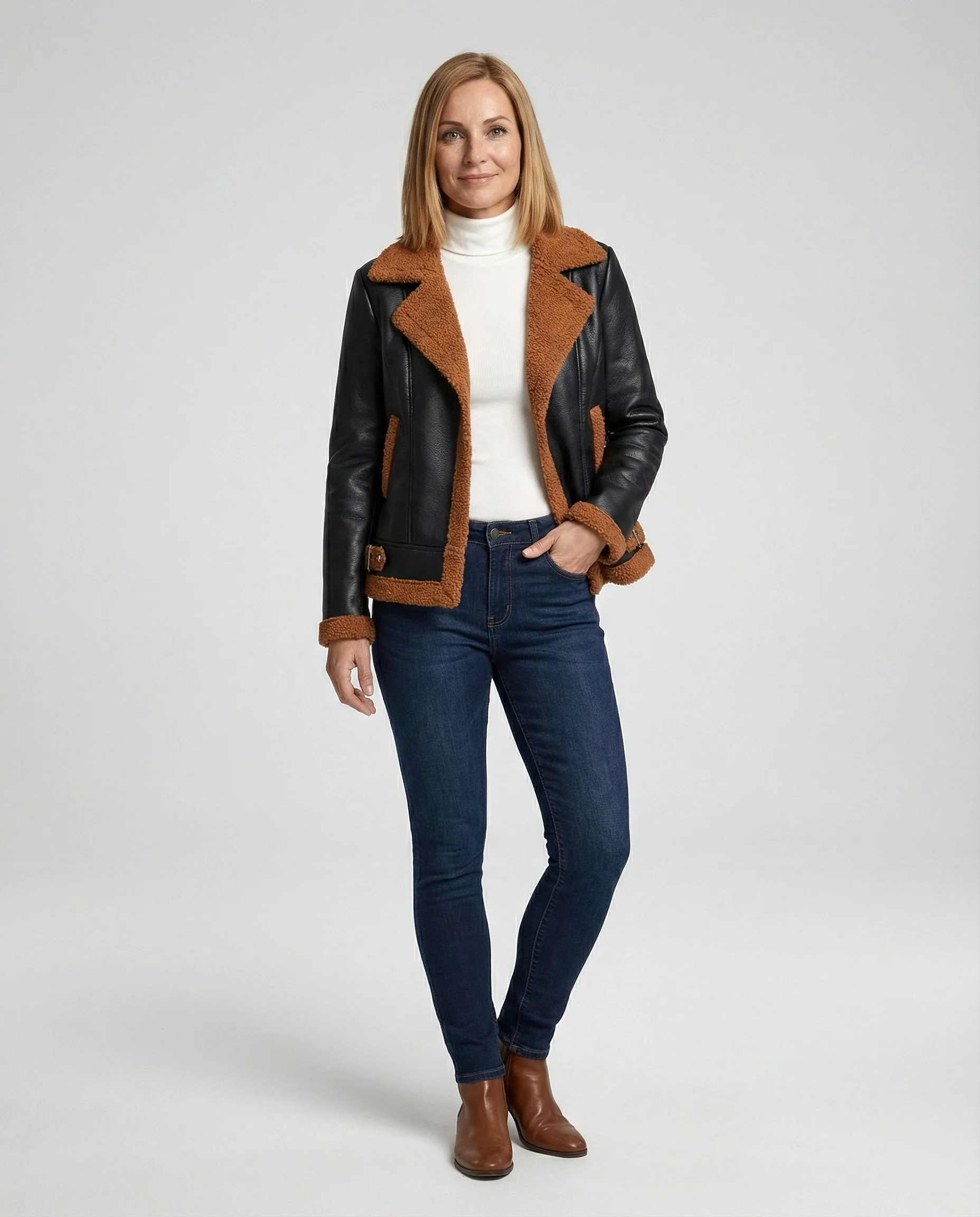 Übergangsjacke Damen Schwarz gefüttert - Image 2