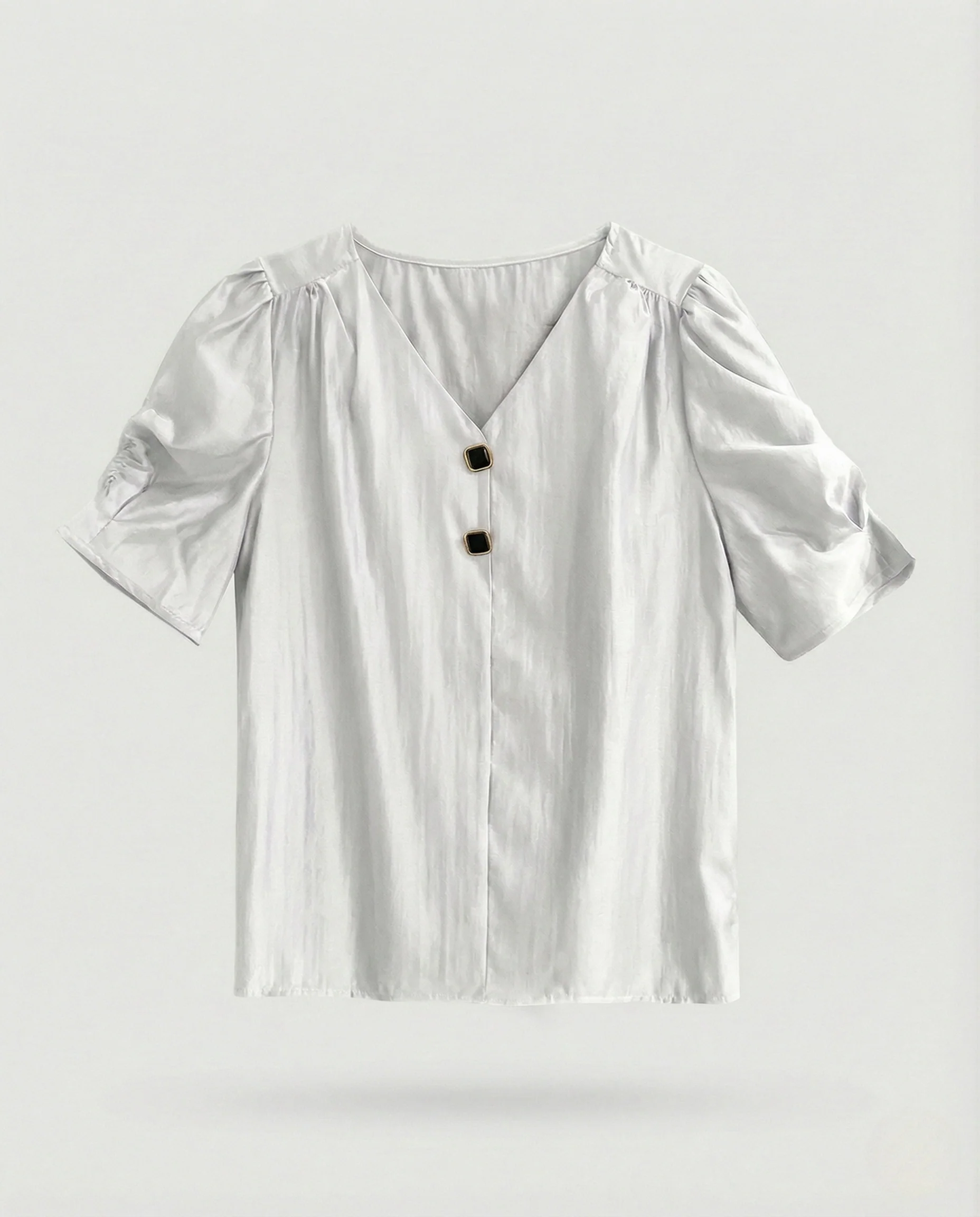 Damen Taillierte Kurzbluse mit Puffärmeln - Image 6