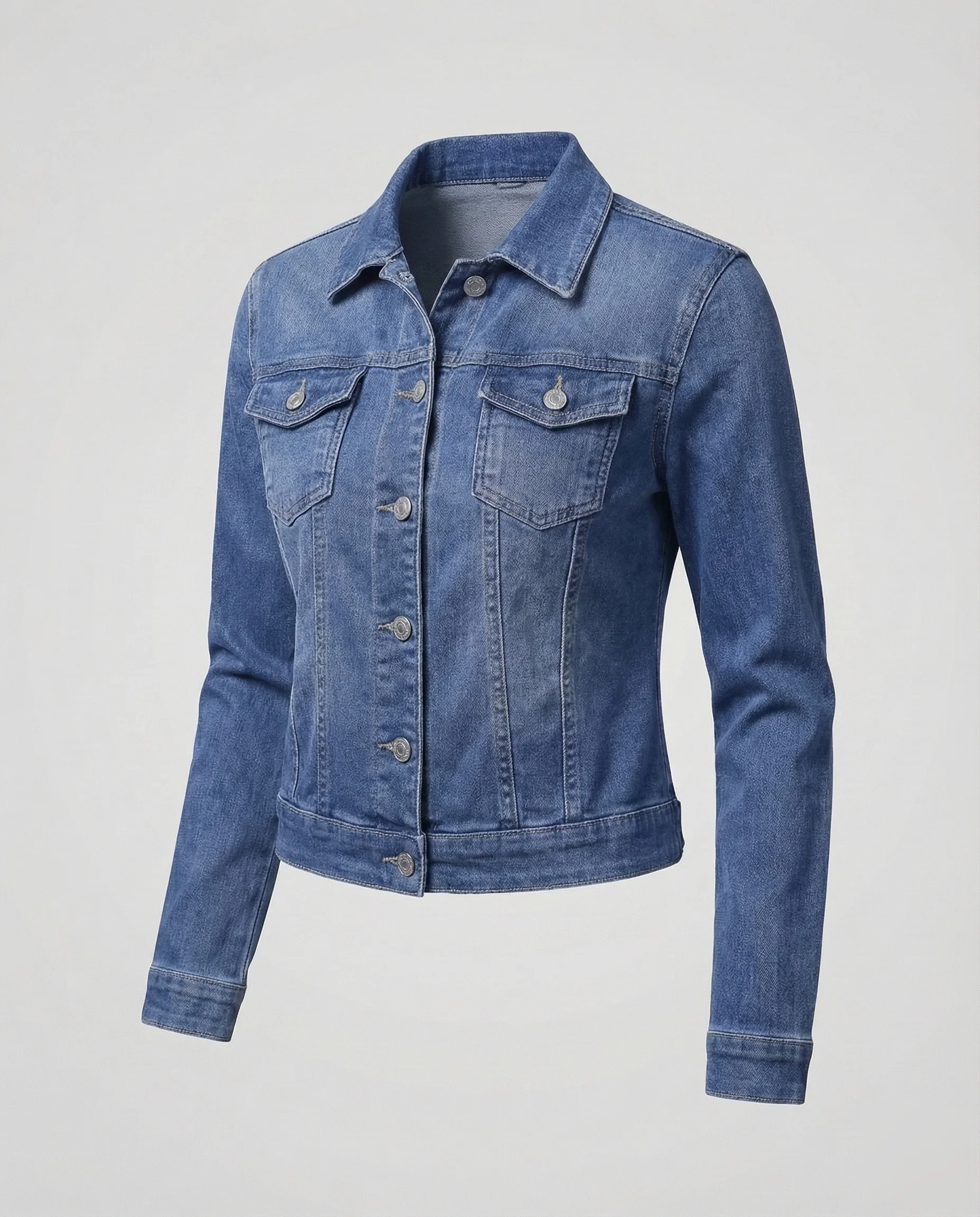 Damen Jeansjacke Kurz Tailliert - Image 10