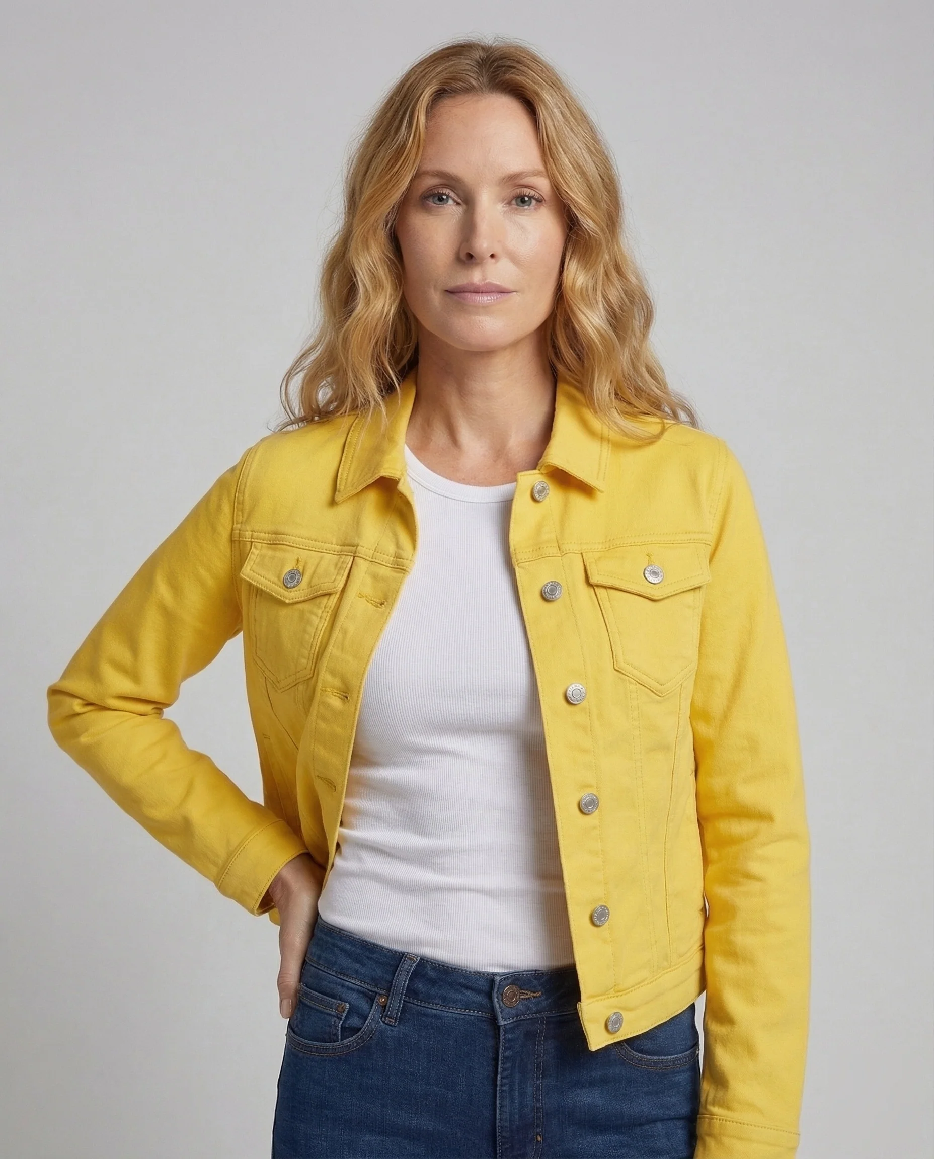 Damen Jeansjacke Kurz Tailliert - Image 2