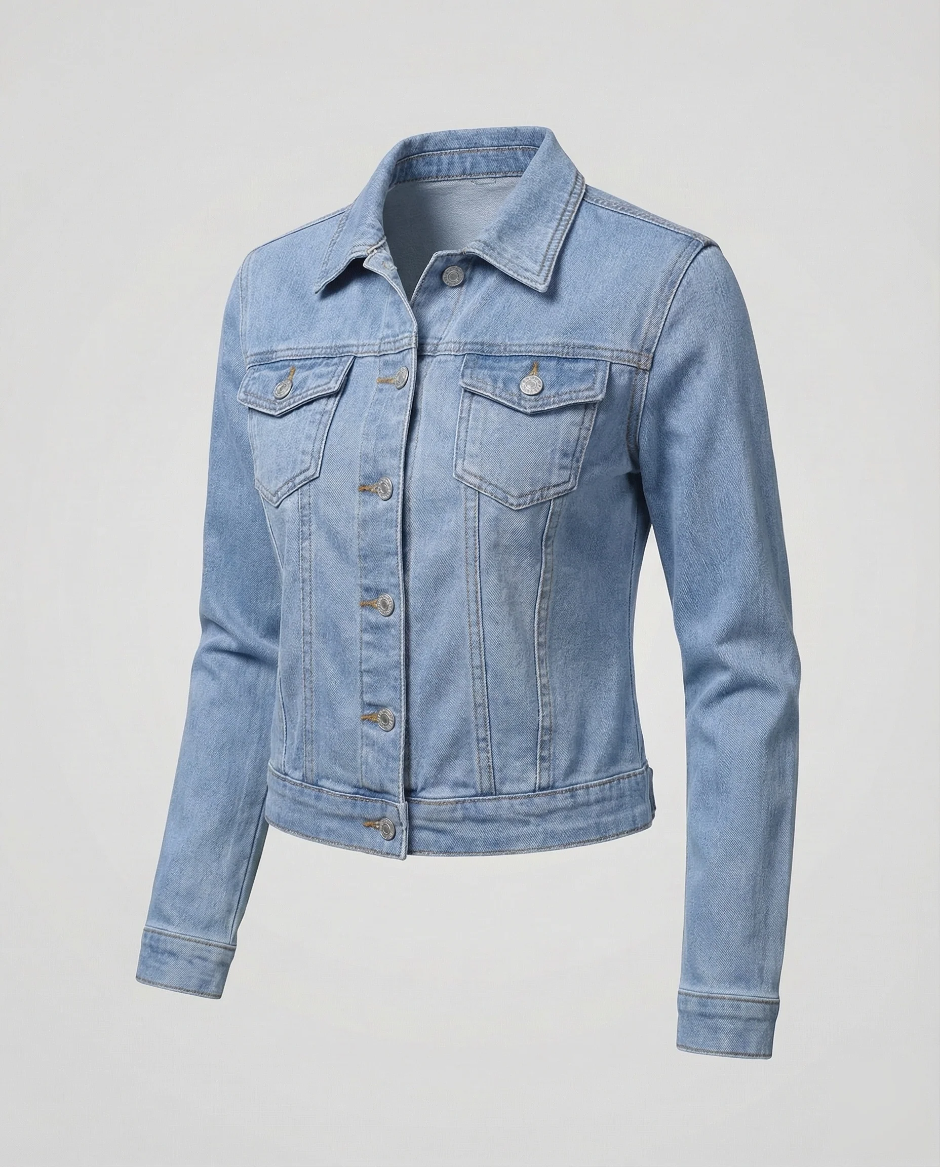 Damen Jeansjacke Kurz Tailliert - Image 9