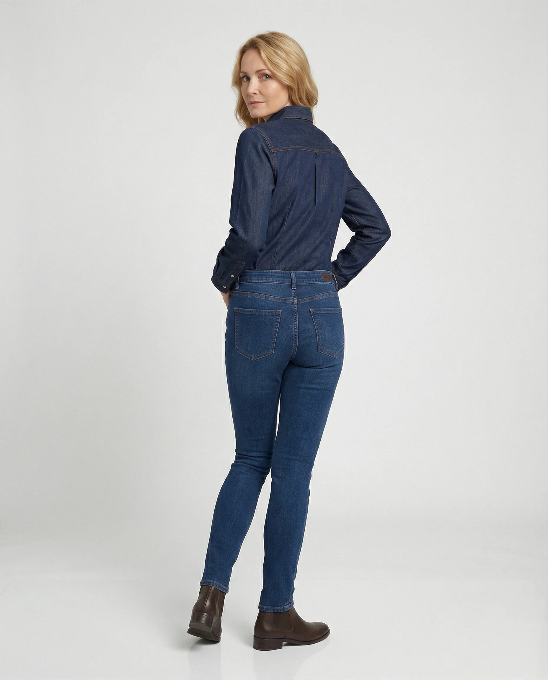 Damen Langarmhemd aus Denim - Image 3