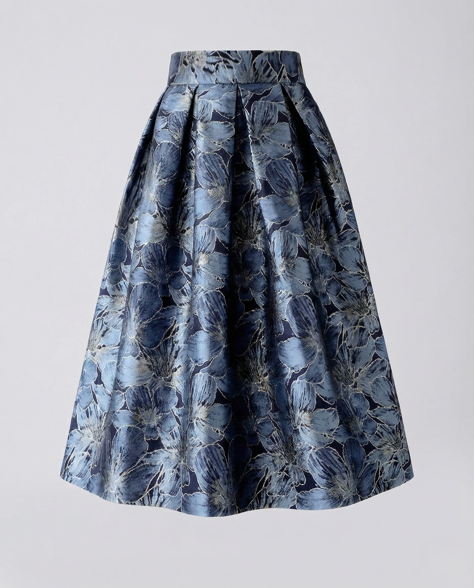Damen Jacquard-Midirock mit Blumenmotiv - Image 5