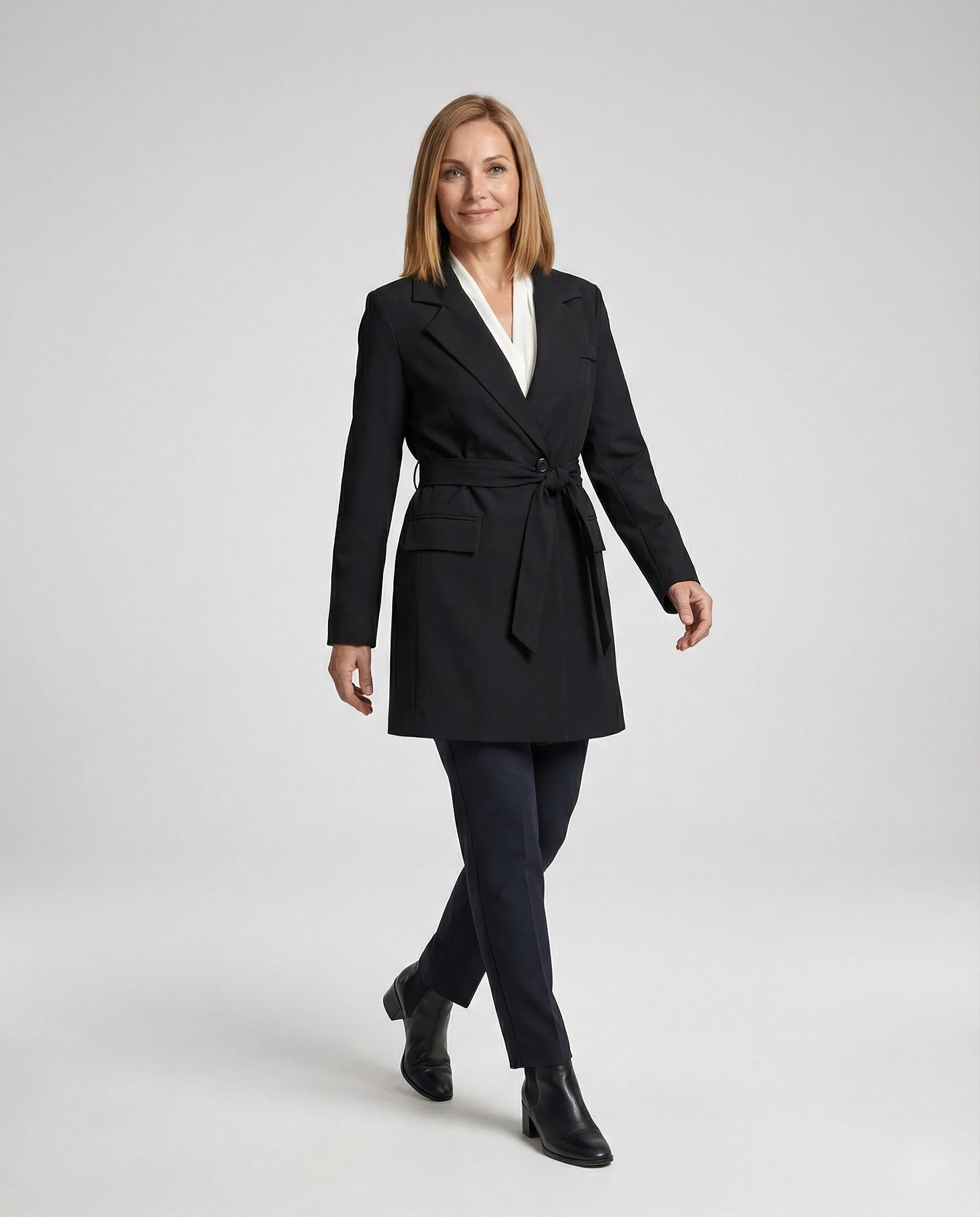 Blazer Mantel Mit Wickelgürtel Damen - Image 4