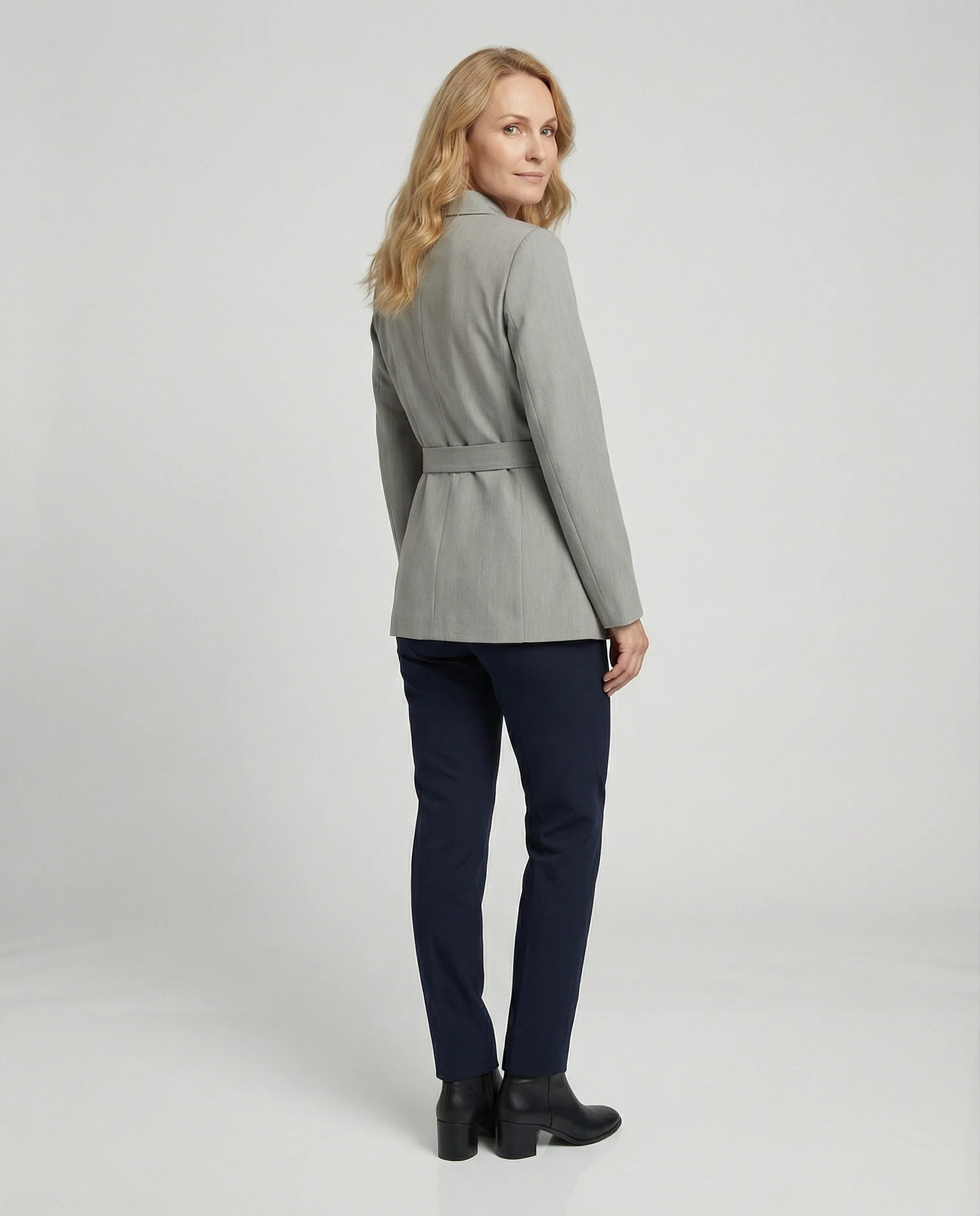 Taillierter Blazer Mit Bindegürtel Damen - Image 3