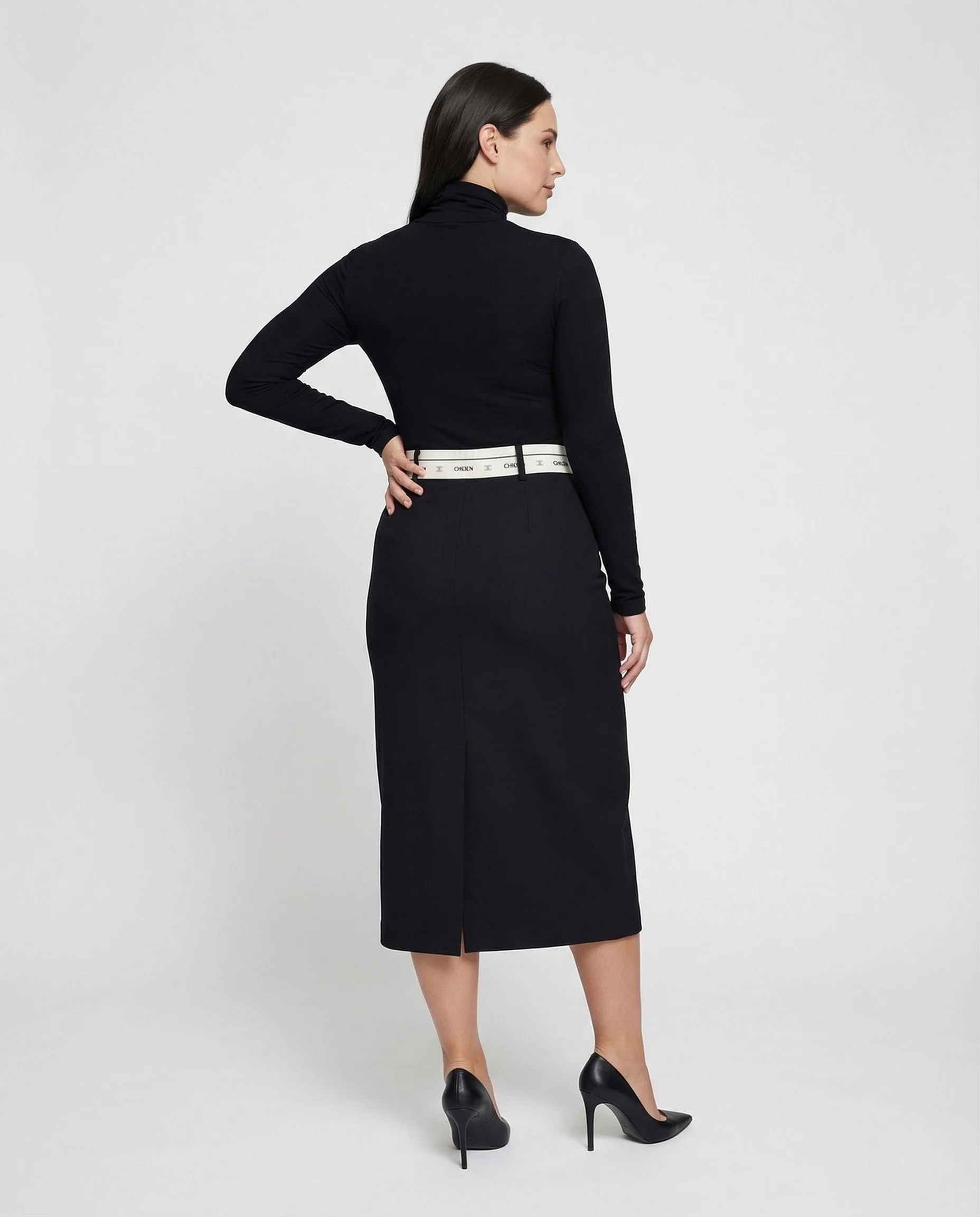 Damen Bleistiftrock High Waist Logobund - Image 4