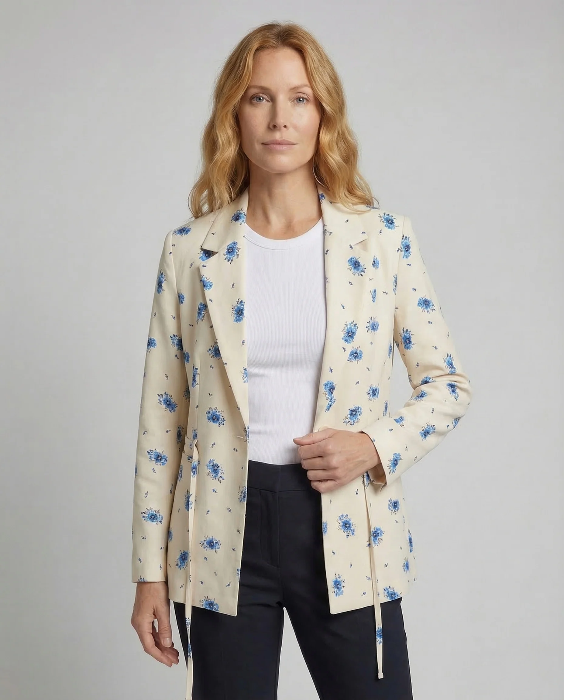 Damen Blazer Doppelreiher Gürtel - Image 2