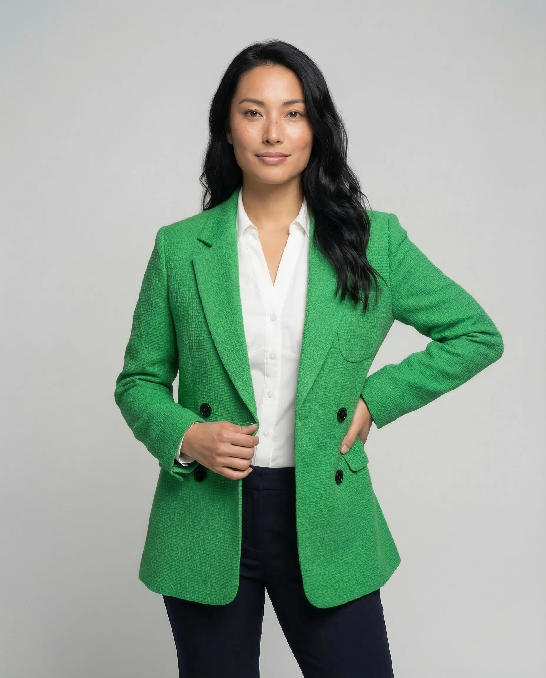 Damen Doppelreiher Blazer Struktur - Image 2