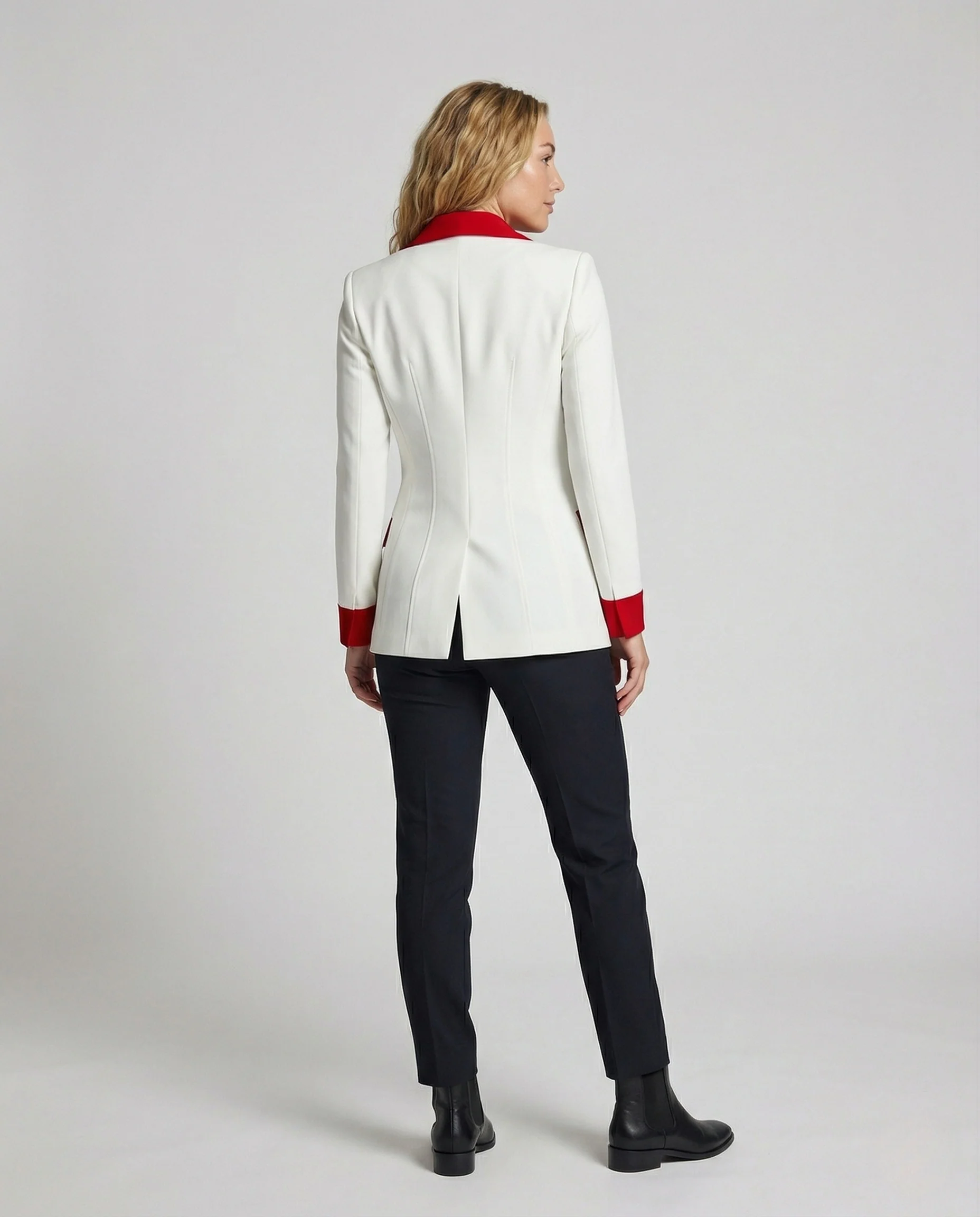 Damen Doppelreihiger Blazer mit Satinrevers - Image 3
