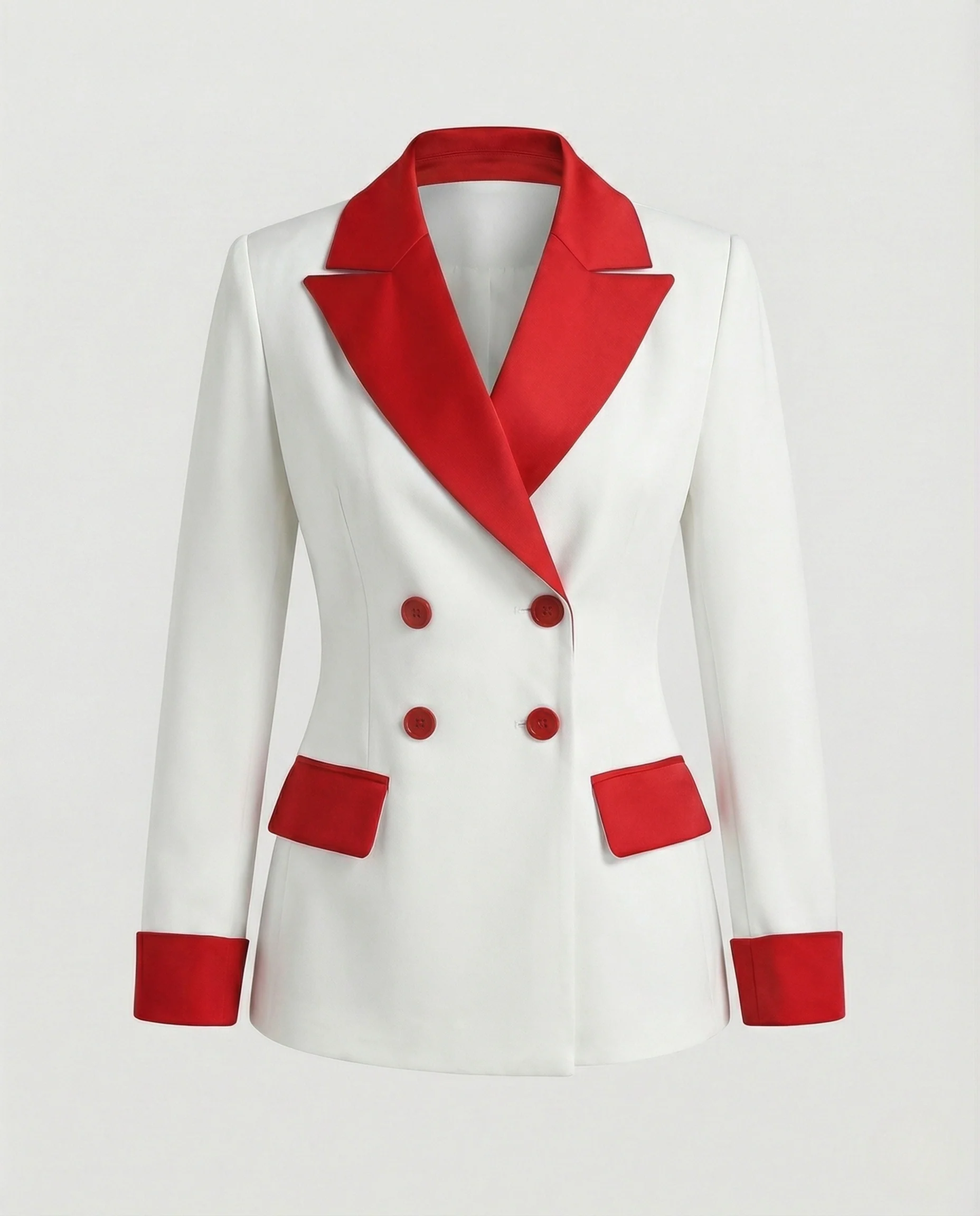 Damen Doppelreihiger Blazer mit Satinrevers - Image 5
