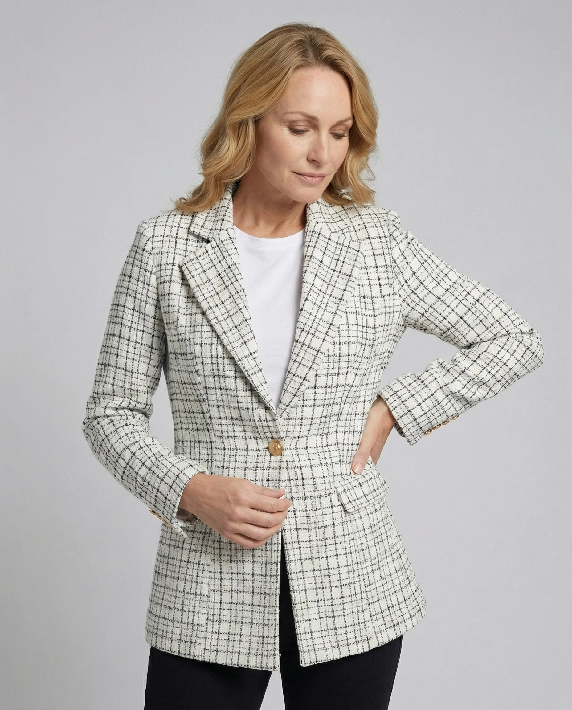 Damen Blazer Hahnentritt tailliert - Image 10