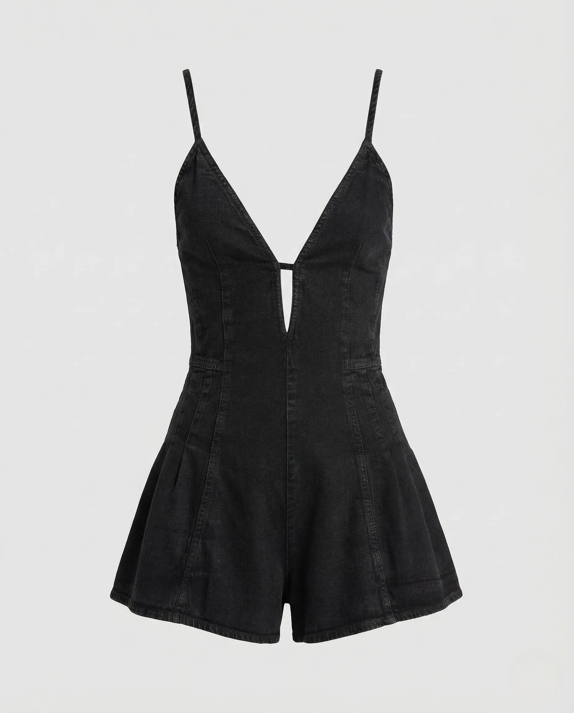 Damen Jeans Overall Tailliert Spaghettiträger V Ausschnitt - Image 5