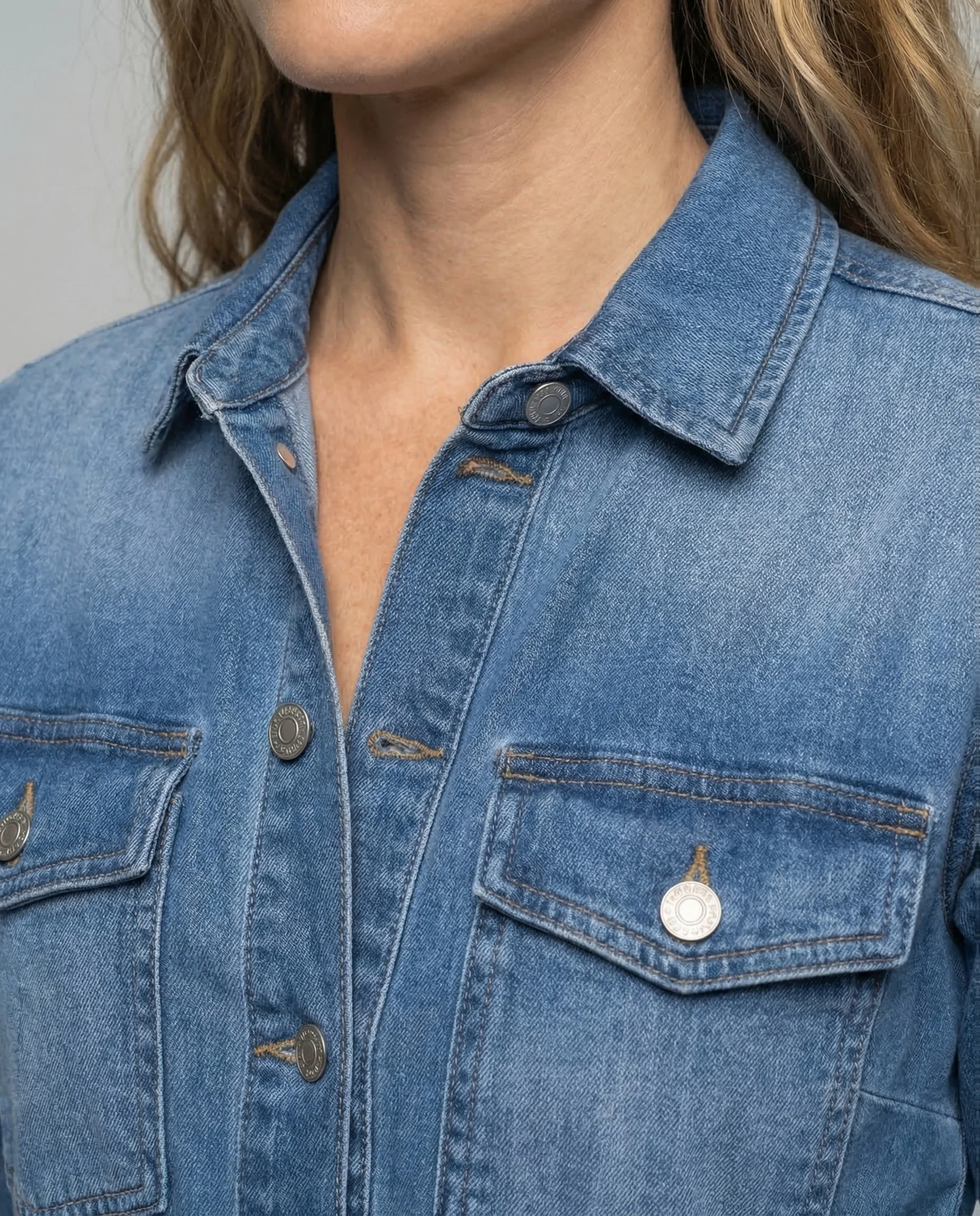 Damen Jeans Overall Tailliert Elastikbund - Image 2
