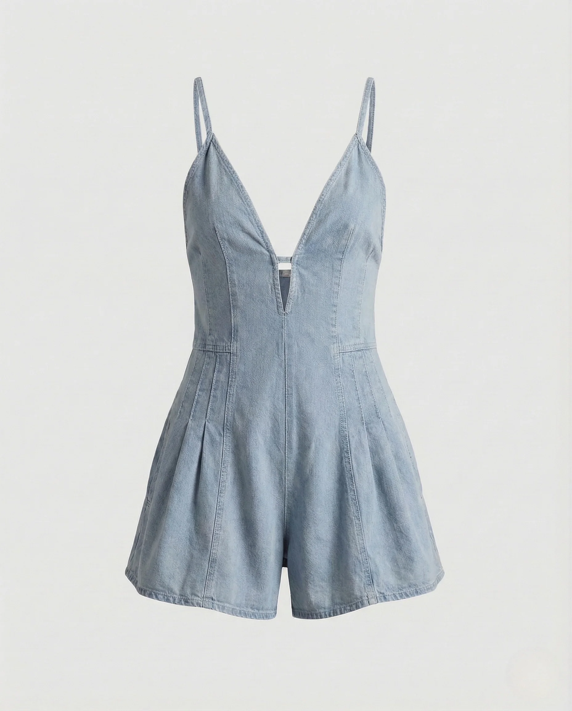 Damen Jeans Overall Tailliert mit Faltenrock - Image 6