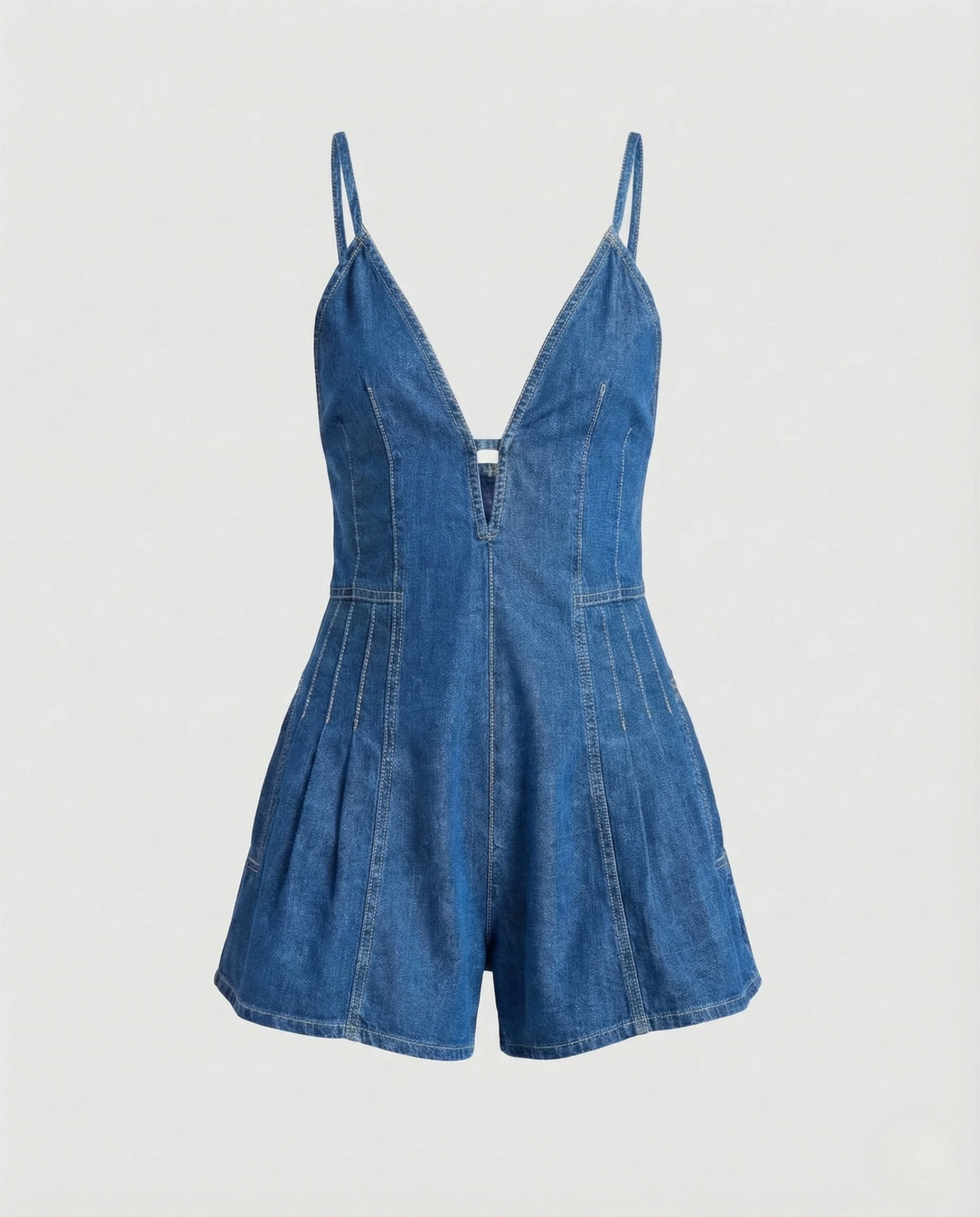Damen Jeans Overall Tailliert mit Faltenrock - Image 7