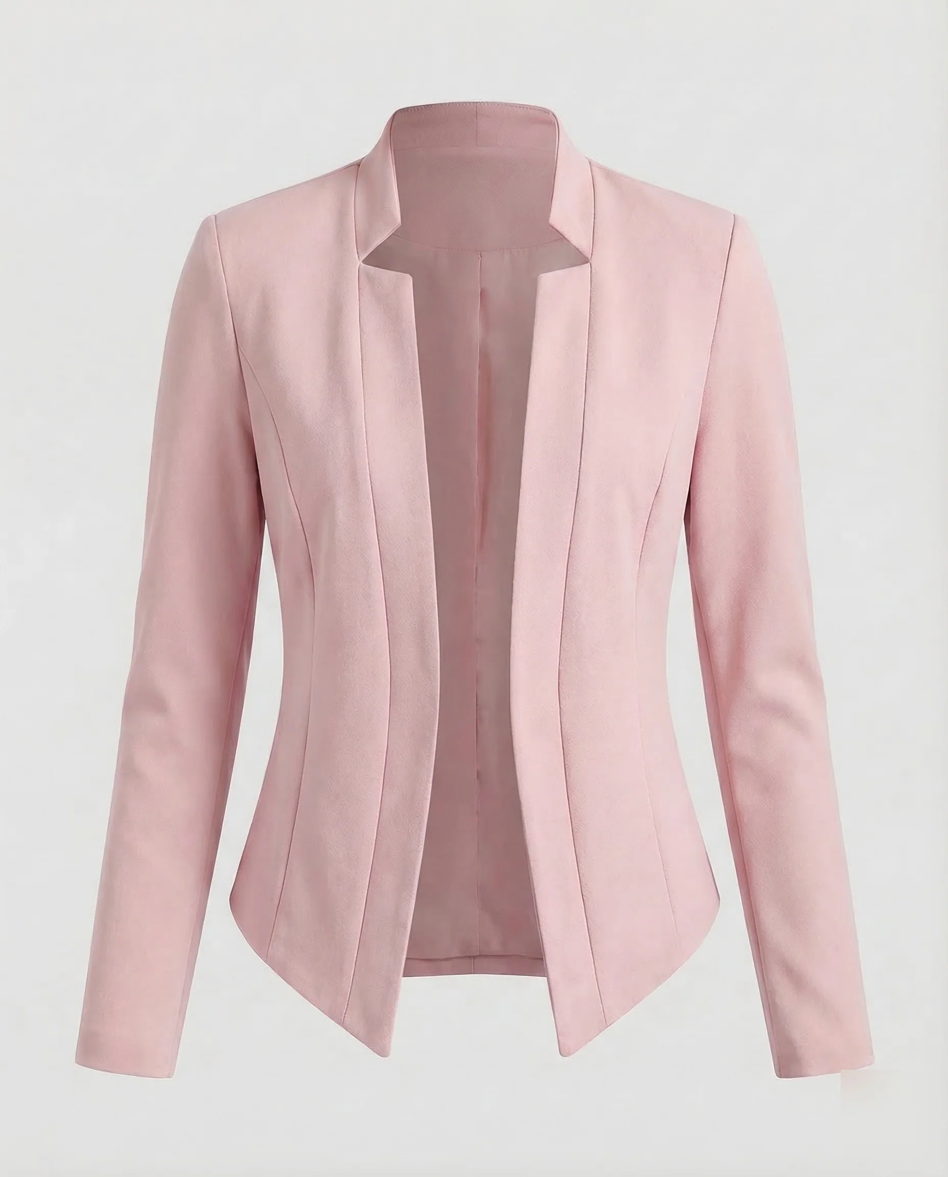 Damen Jersey Blazer Kragenlos - Image 10
