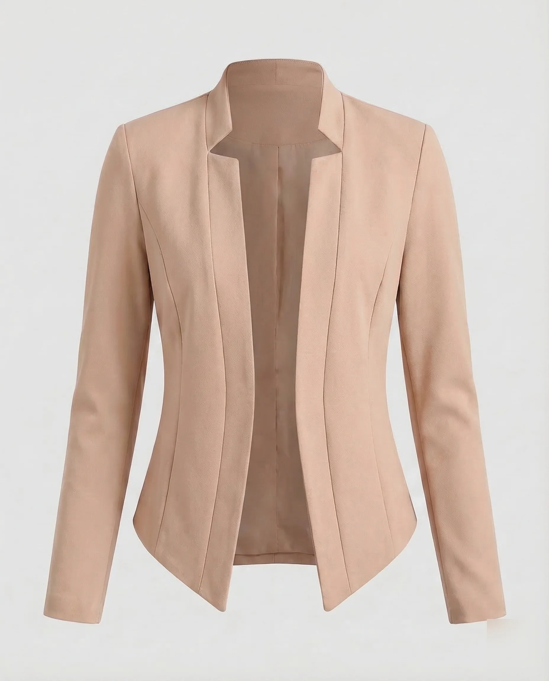 Damen Jersey Blazer Kragenlos - Image 14