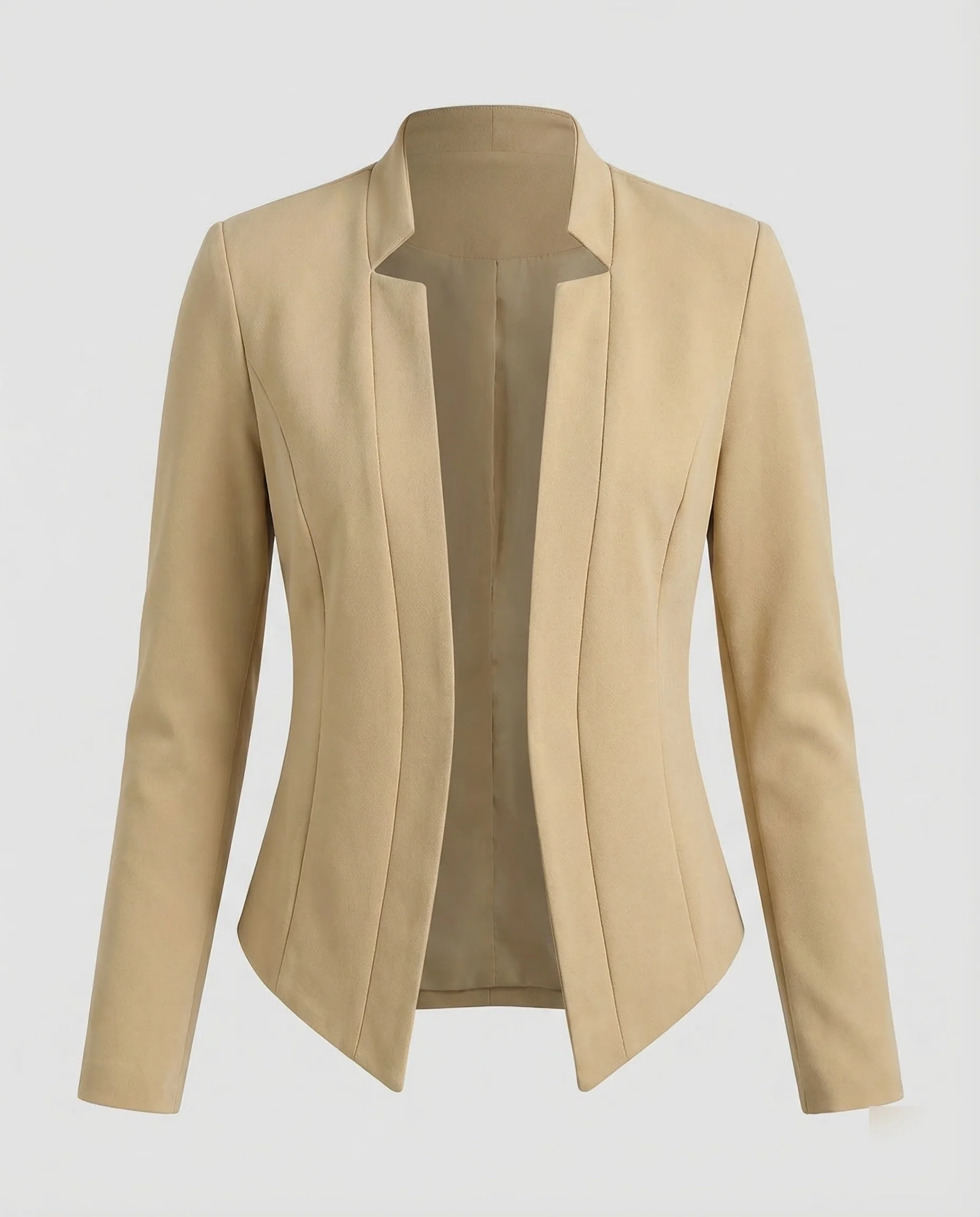 Damen Jersey Blazer Kragenlos - Image 5