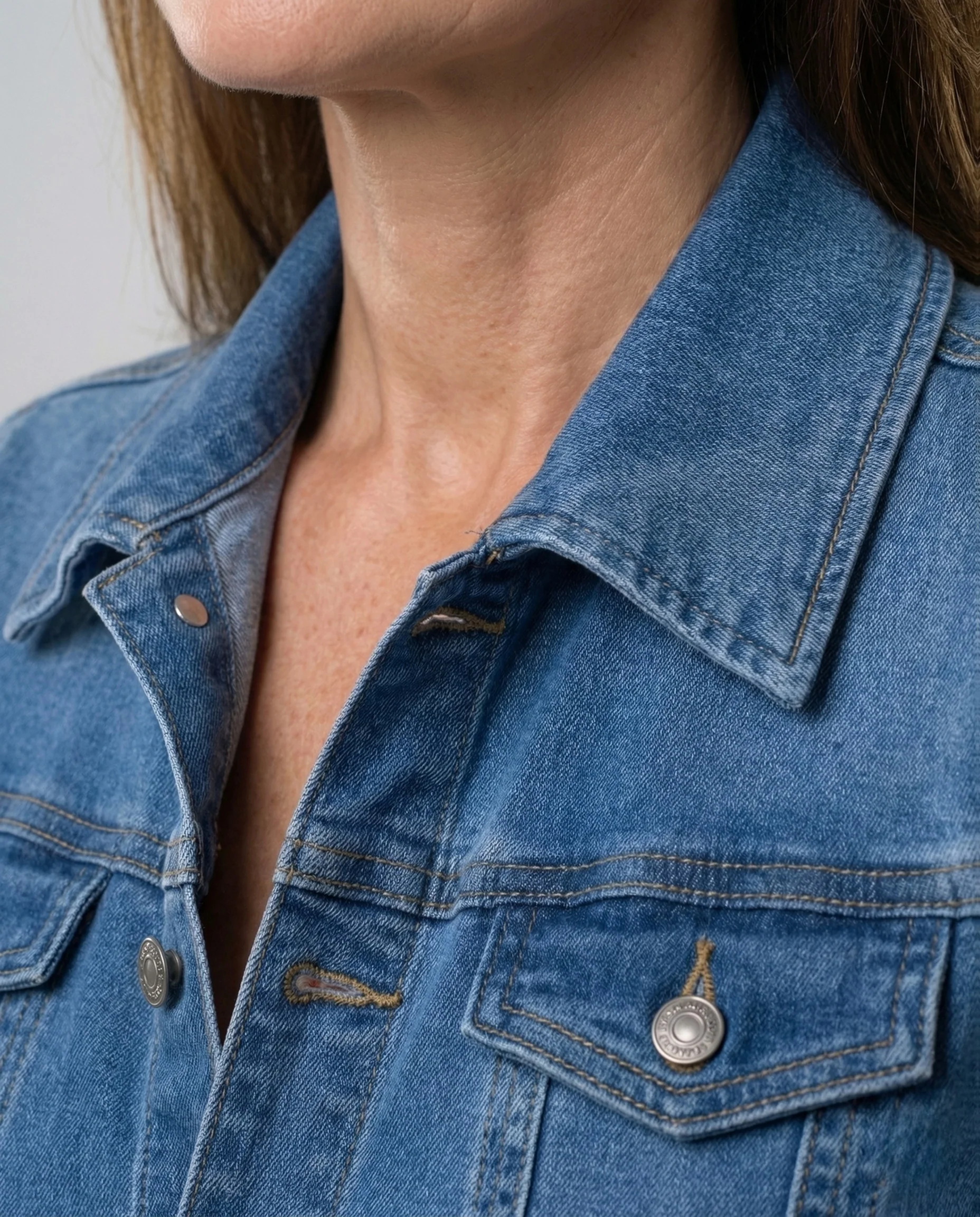 Damen kurzer Jeans Overall mit Hemdkragen Denim Playsuit - Image 2