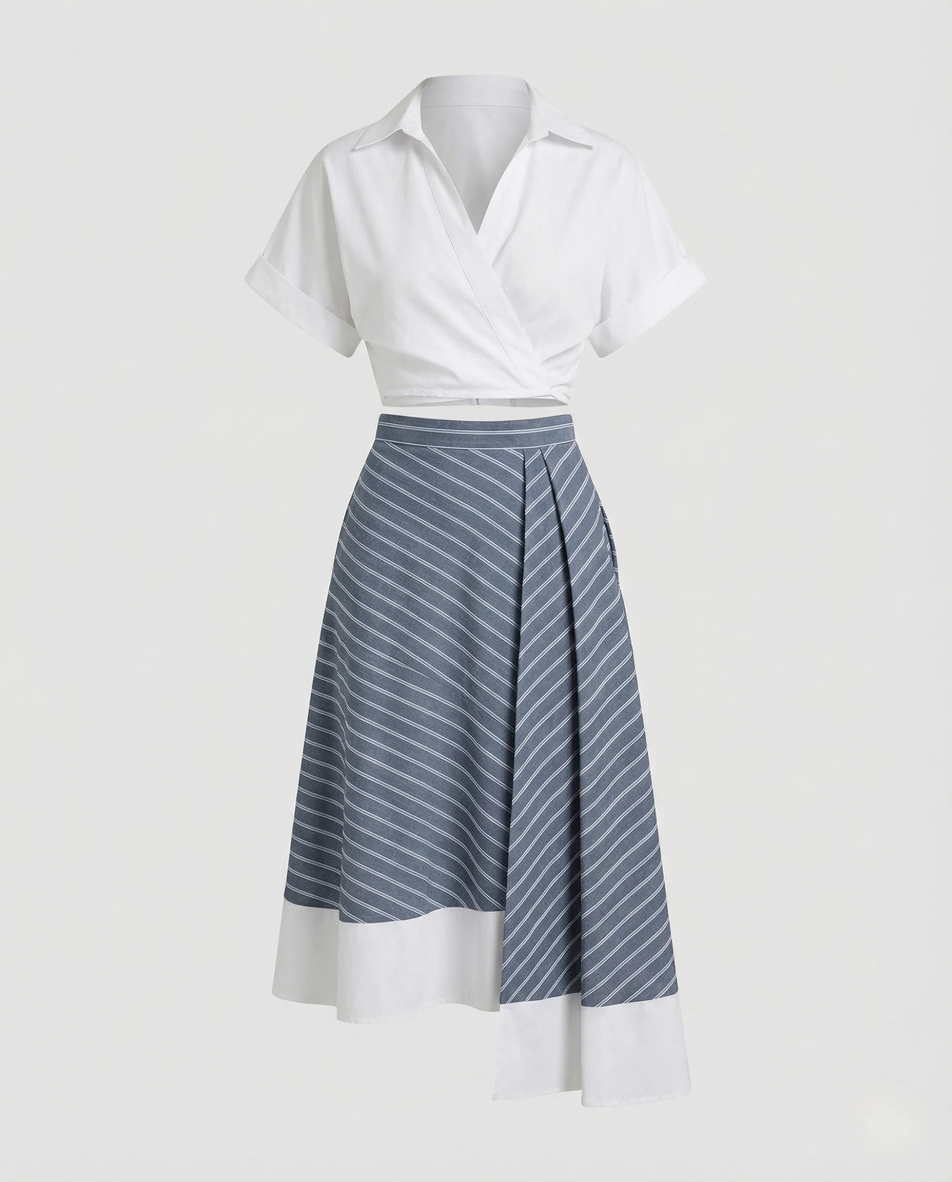 Rock Damen Midi Wickeloptik - Image 4