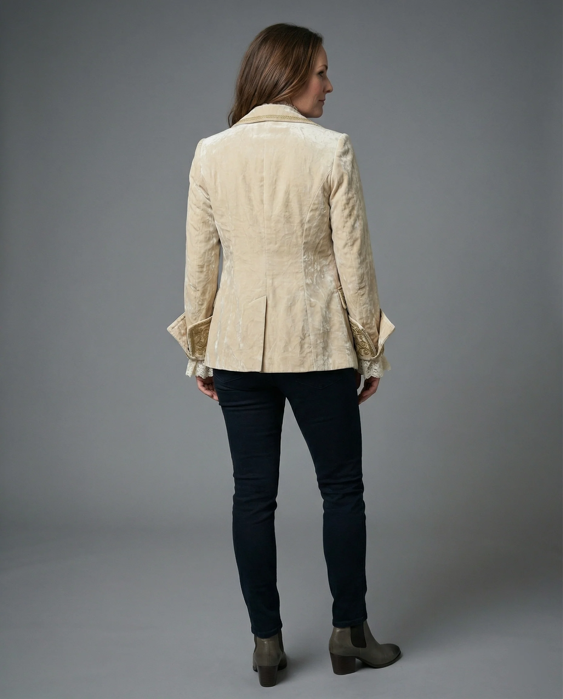 Damen Blazer Samt Stickerei - Image 2