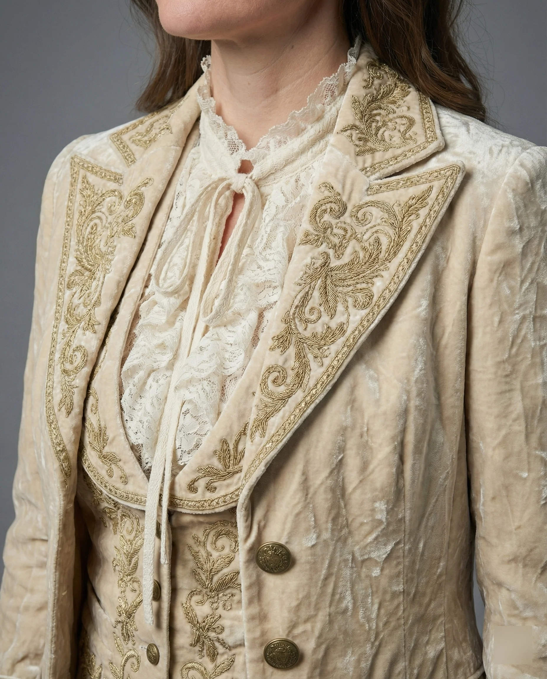 Damen Blazer Samt Stickerei - Image 3