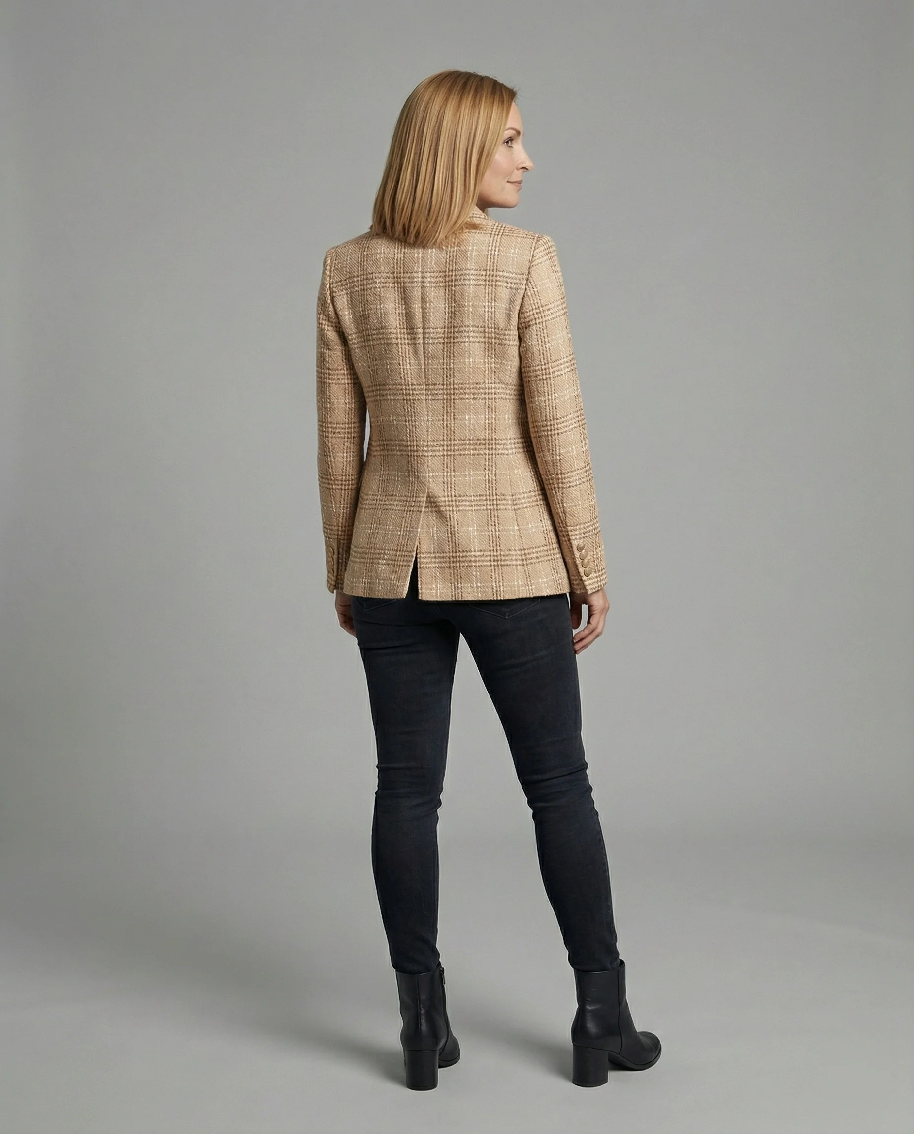 Damen Blazer Tweed Doppelreiher - Image 5