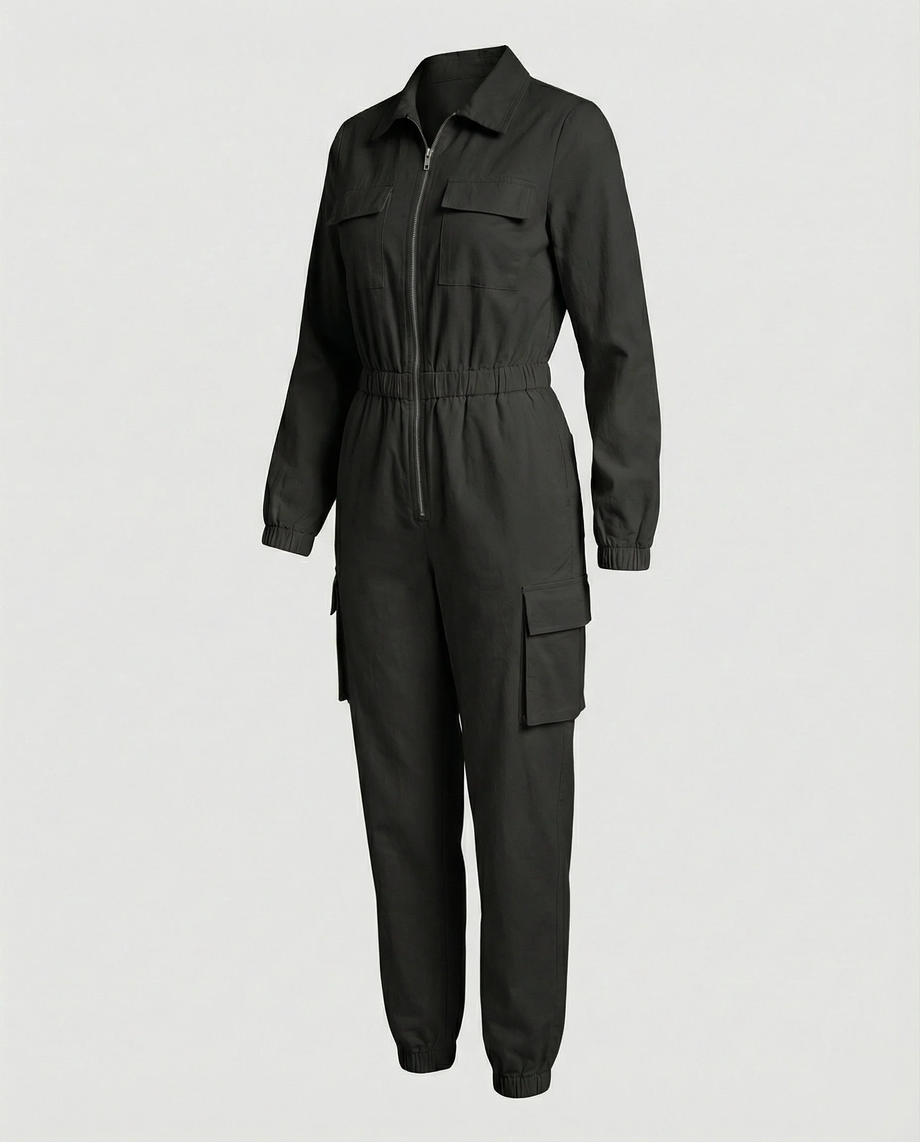 Damen Jumpsuit Elegant mit Cargo Taschen - Image 5