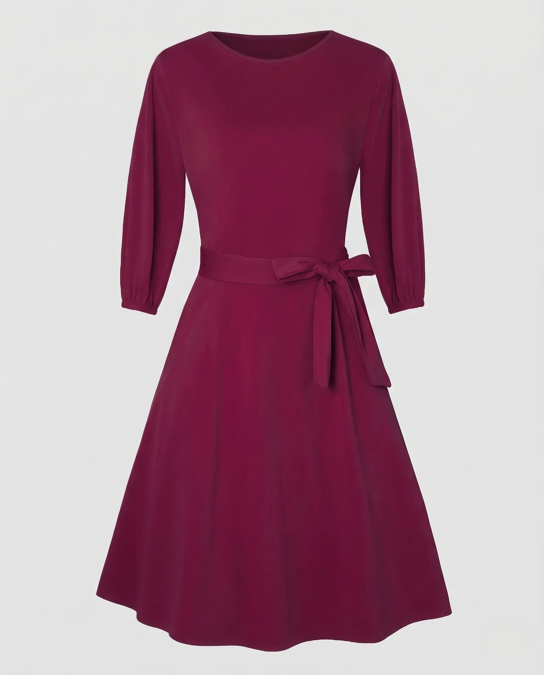 Damen A Linie Kleid Gürtel Bündchen - Image 5