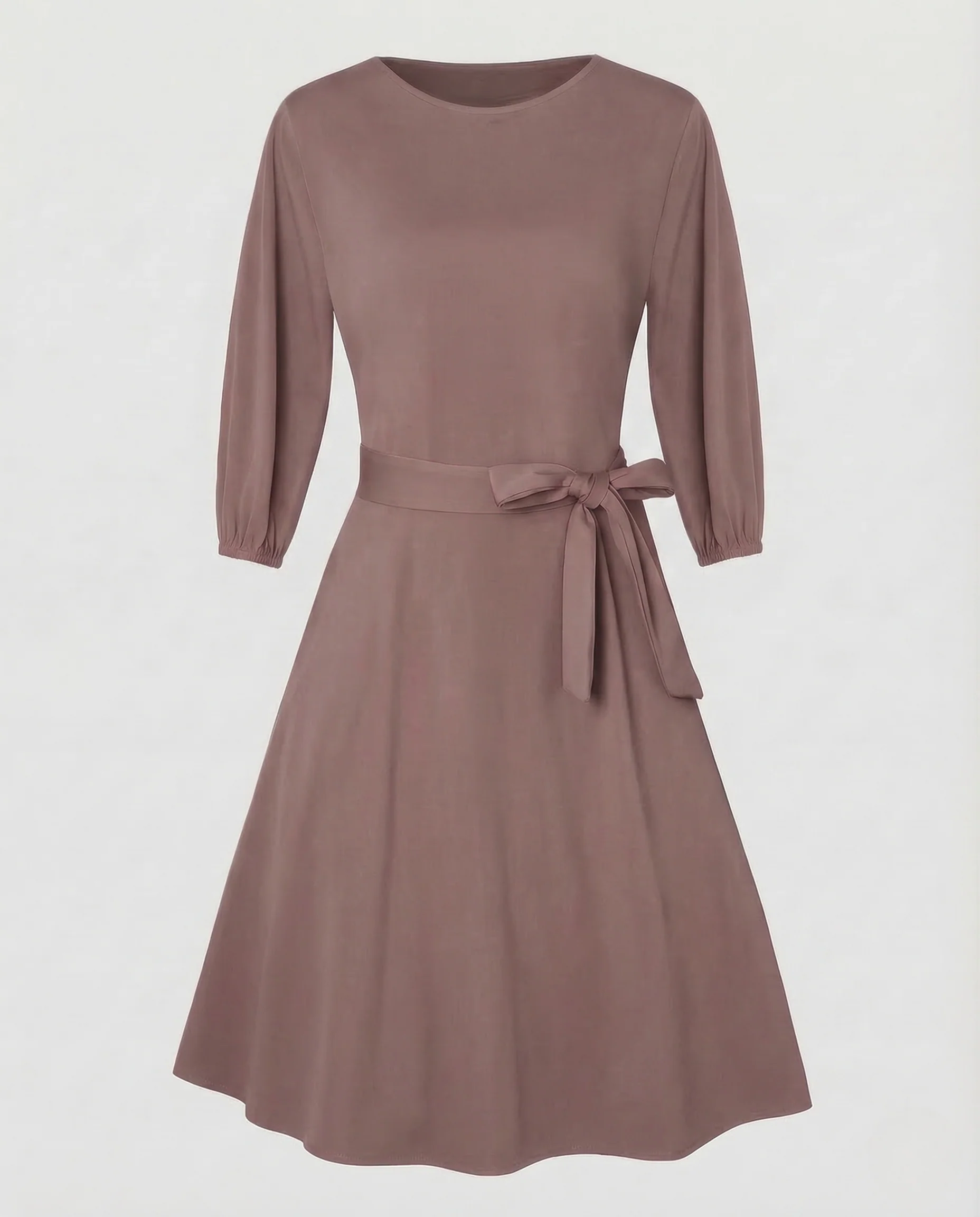 Damen A Linie Kleid Gürtel Bündchen - Image 7