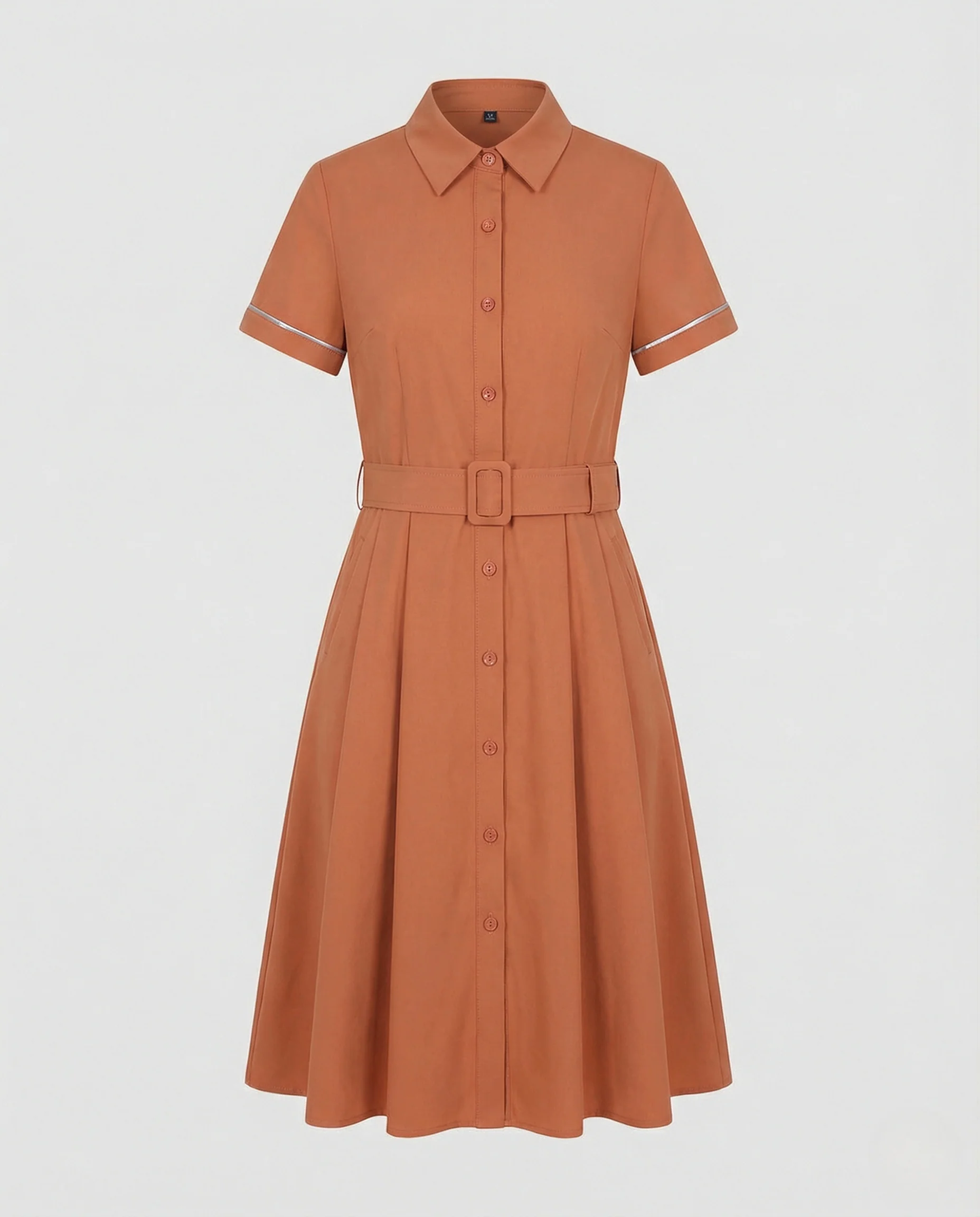 Damen A-Linien Kleid mit Stehkragen - Image 5