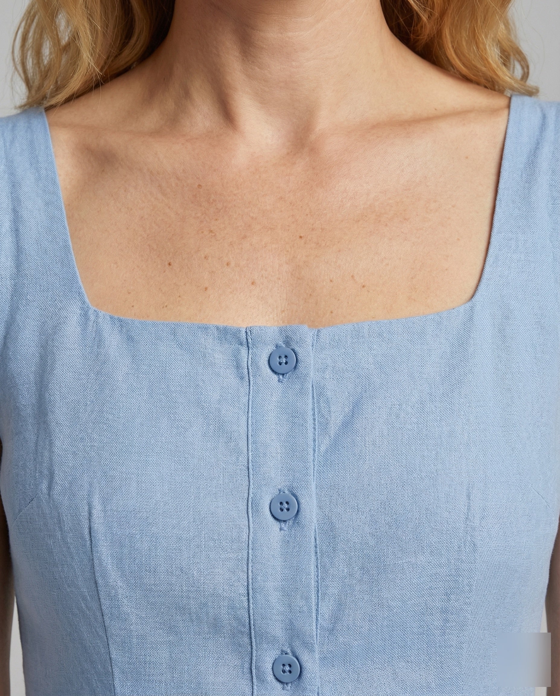 Damen Leinenmix A-Linien Maxikleid - Image 3