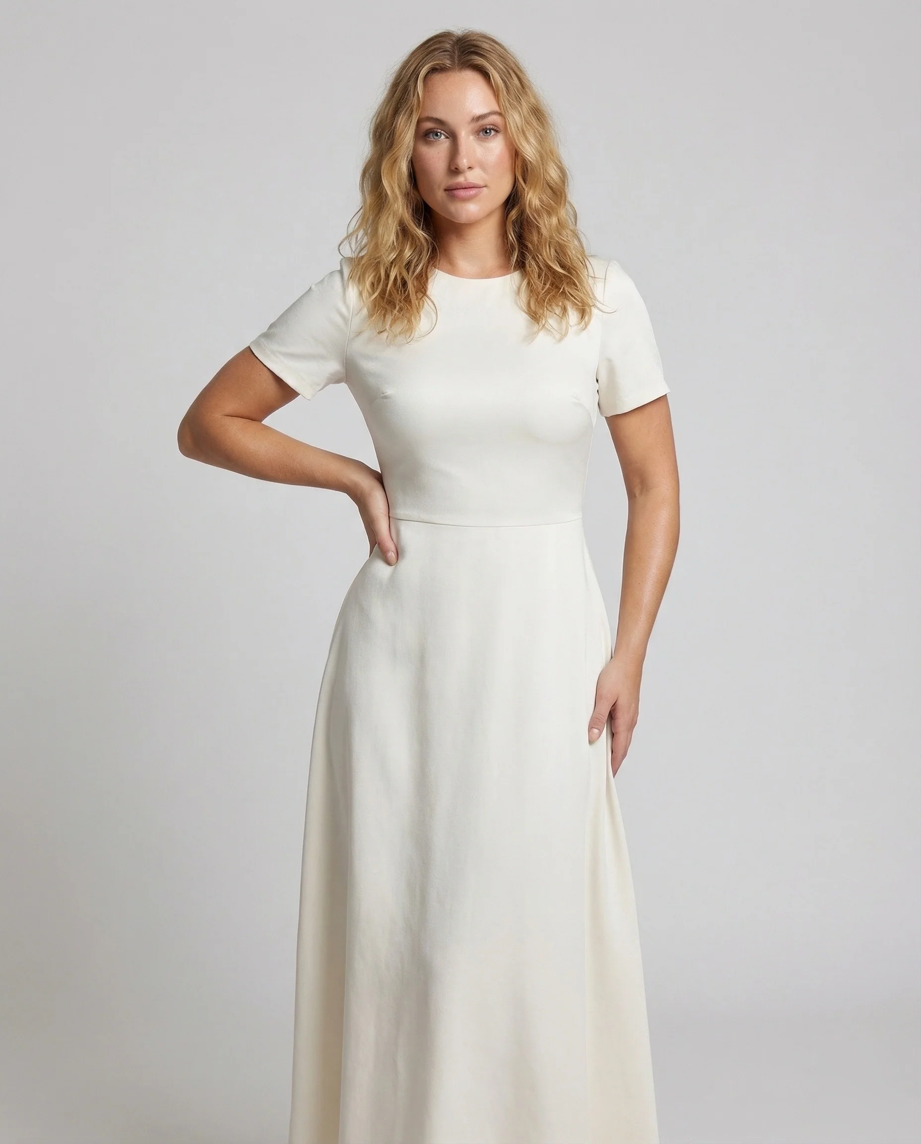 Damen A-Linien Maxikleid aus Crepe - Image 2