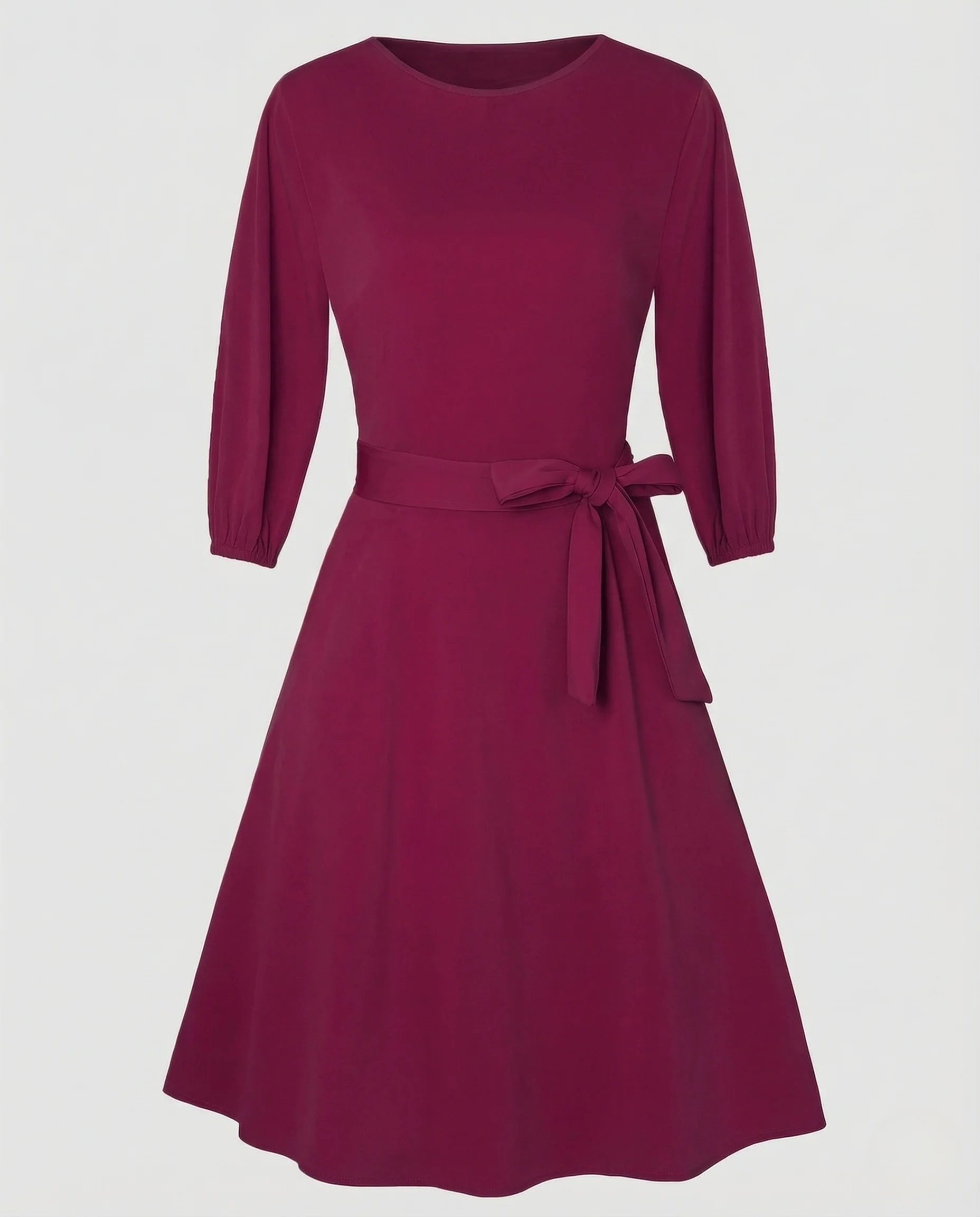 Damen A-Linien Midikleid mit Bindegürtel - Image 6