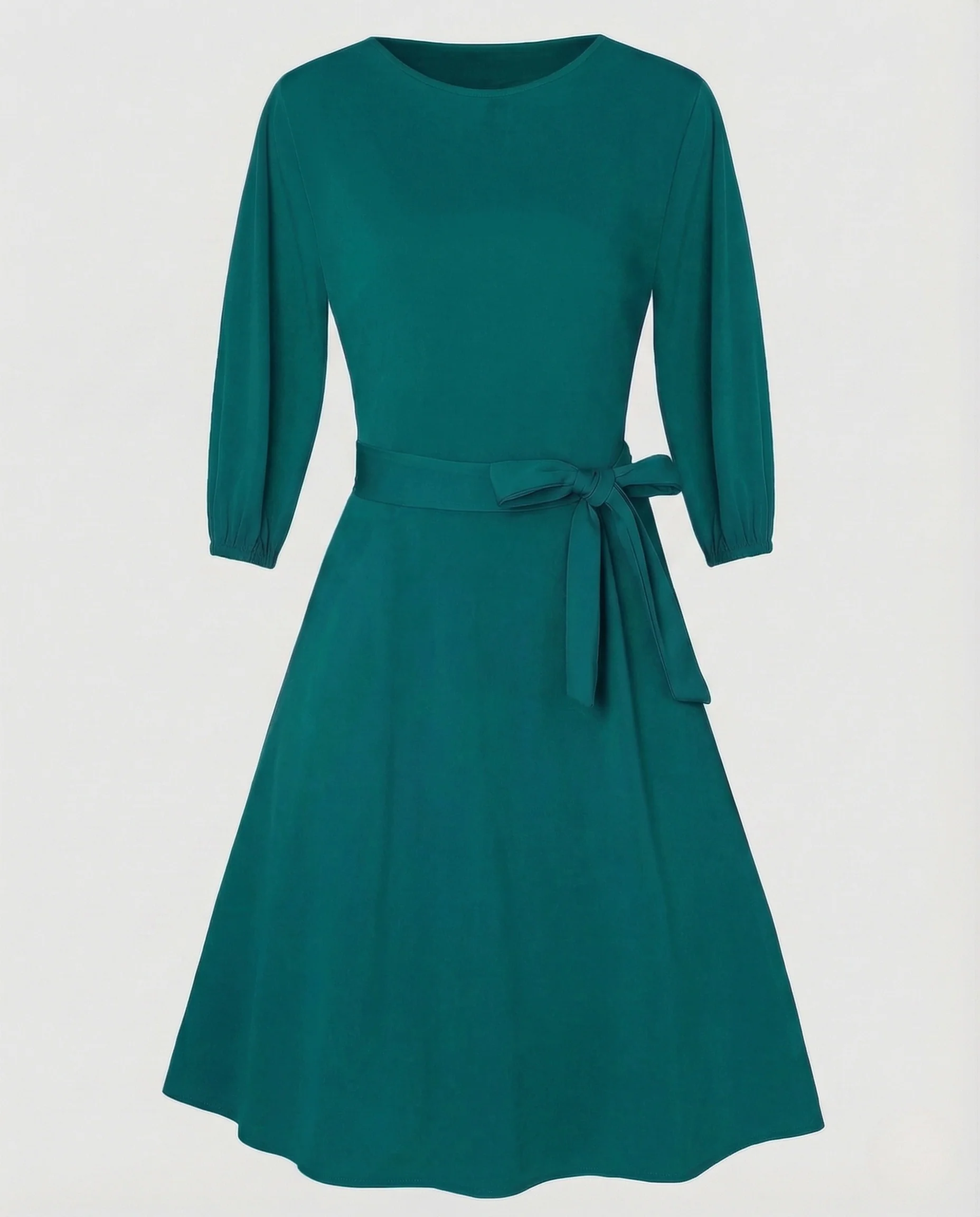 Damen A-Linien Midikleid mit Bindegürtel - Image 8