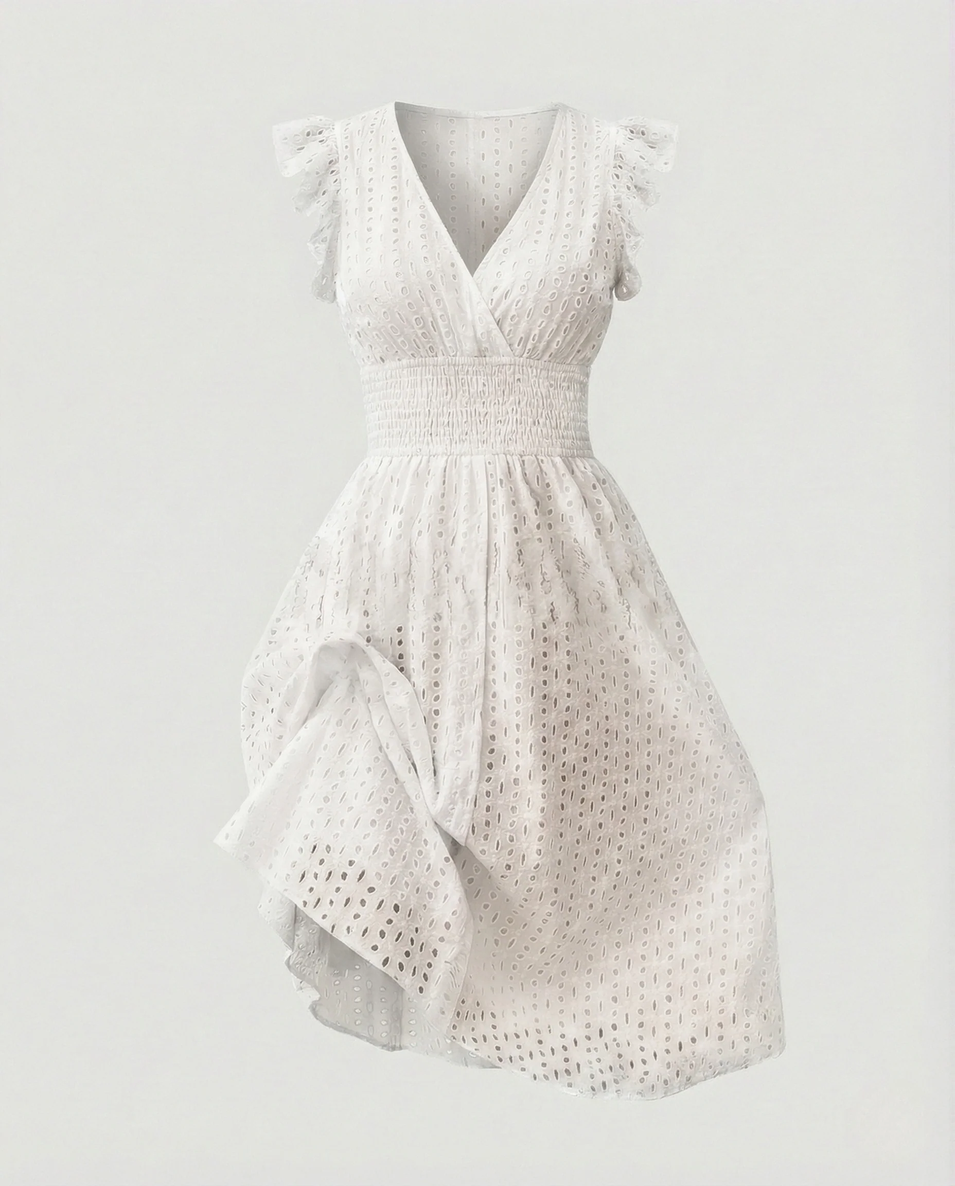 Damen Ajour-Spitzenkleid mit V-Ausschnitt - Image 4