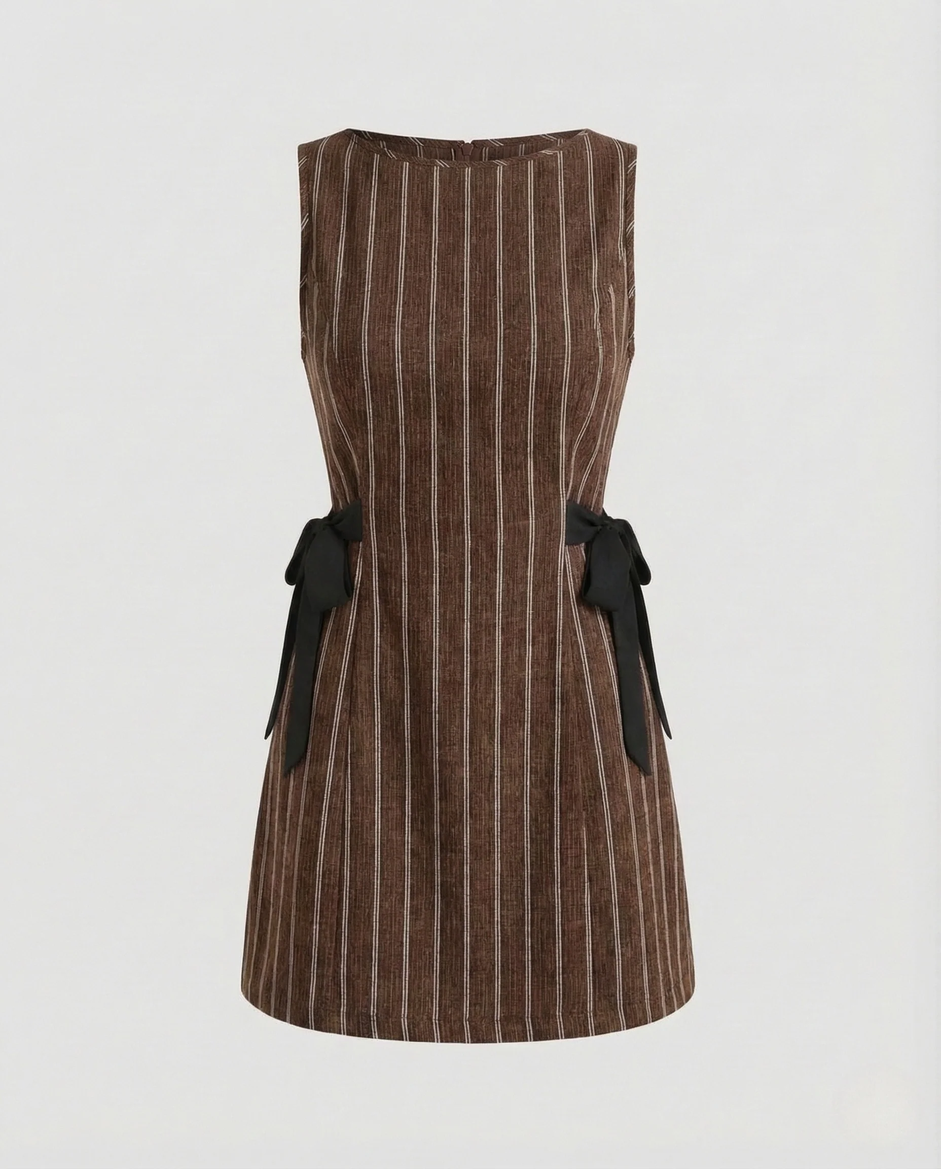 Damen Minikleid Ärmellos U Boot Ausschnitt - Image 7