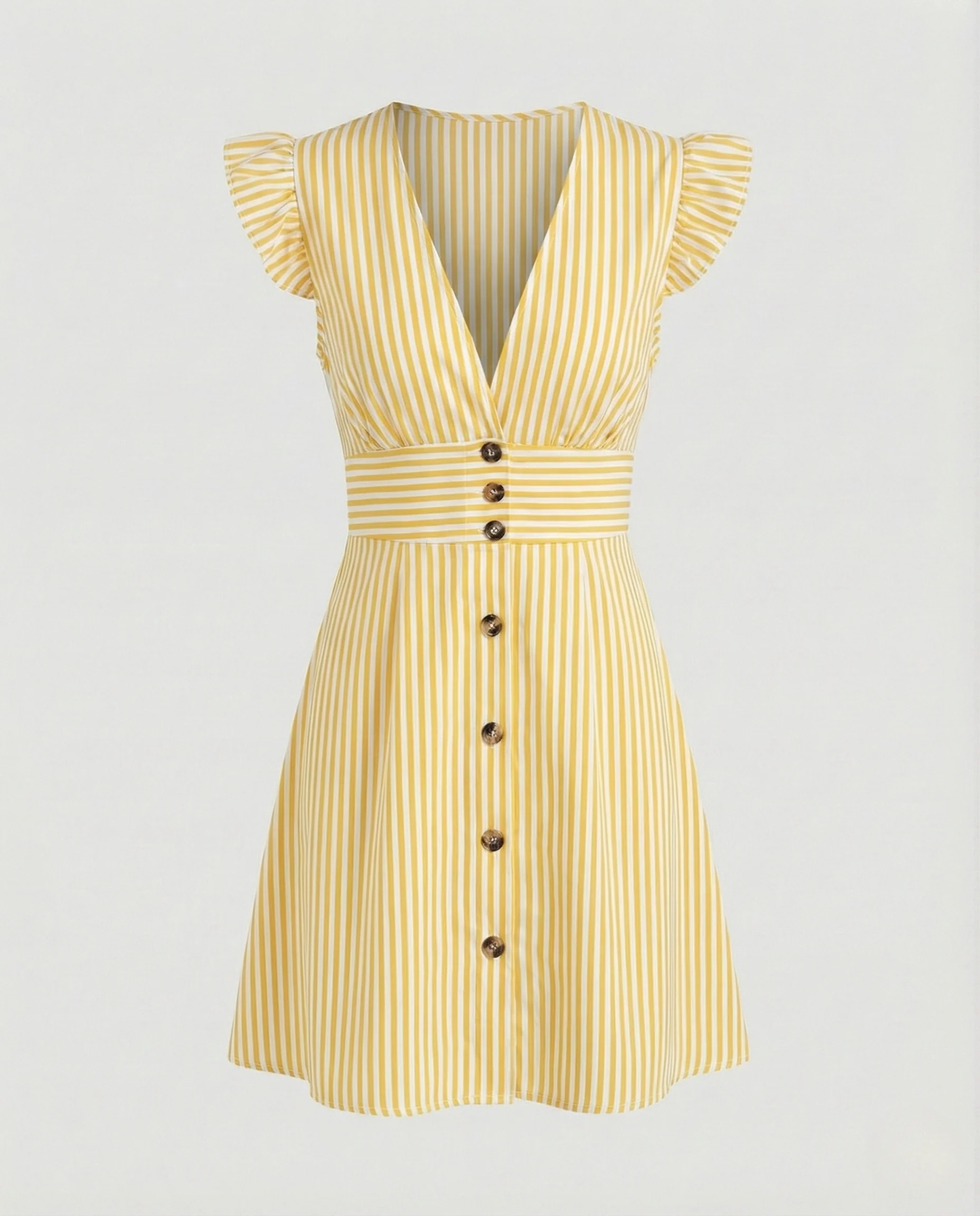 Damen Sommerkleid mit Rüschenärmeln und Knopfleiste – Heidi Mode - Image 10