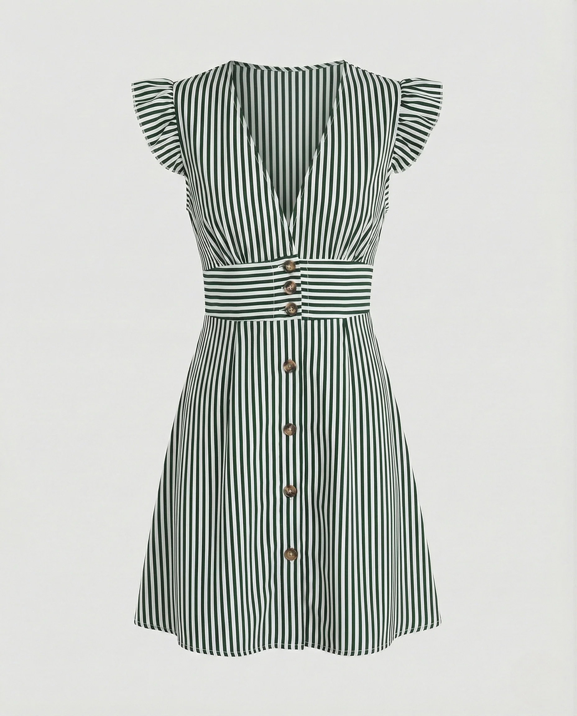 Damen Sommerkleid mit Rüschenärmeln und Knopfleiste – Heidi Mode - Image 7