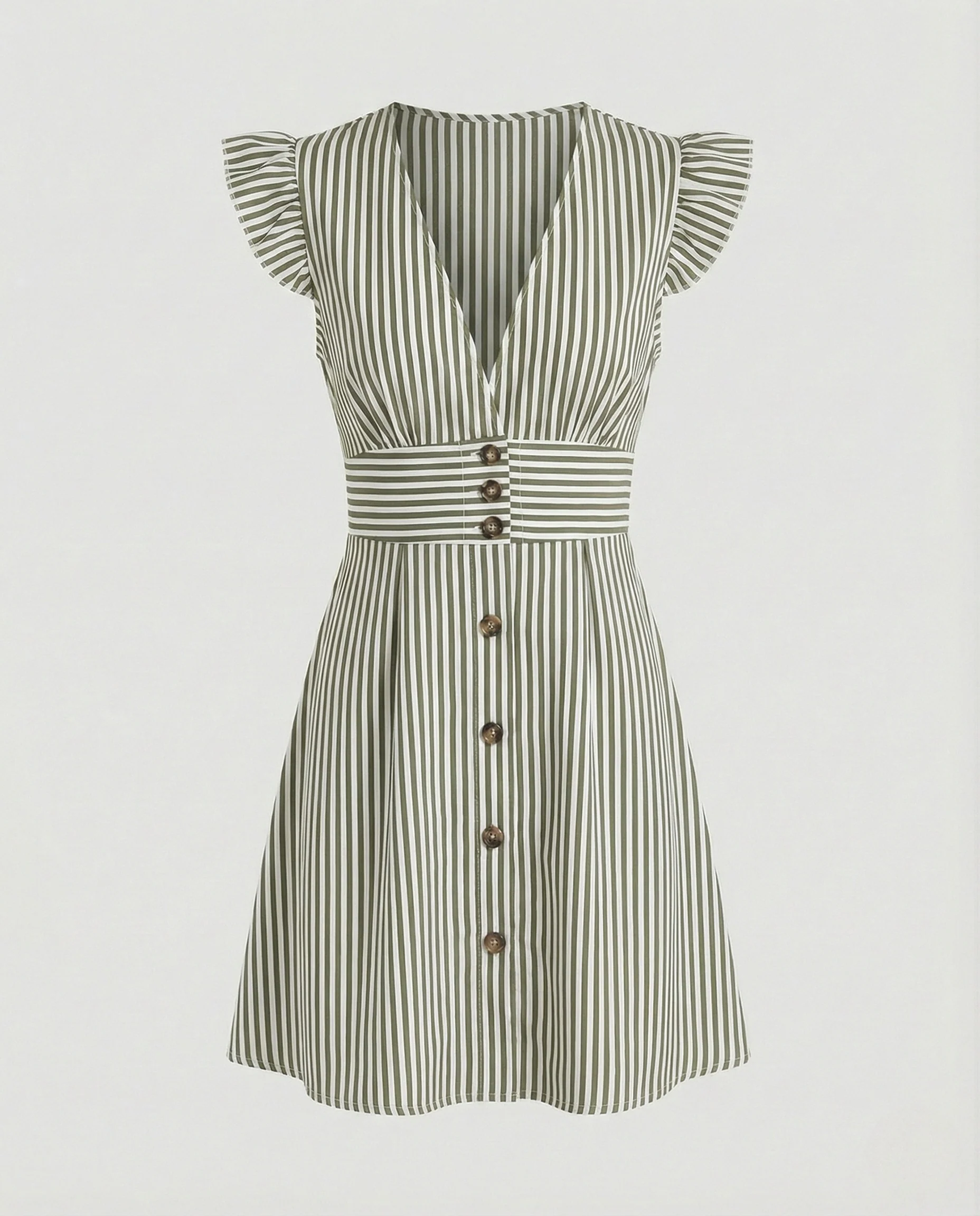 Damen Sommerkleid mit Rüschenärmeln und Knopfleiste – Heidi Mode - Image 8