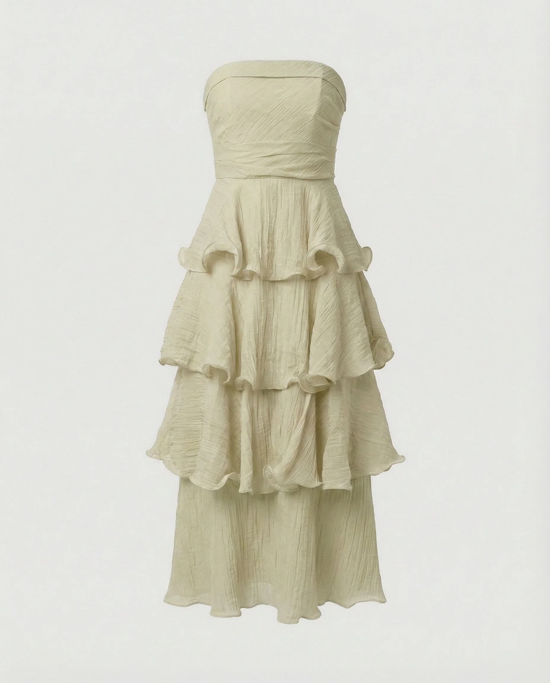 Damen Bandeau Maxikleid mit Volants - Image 6